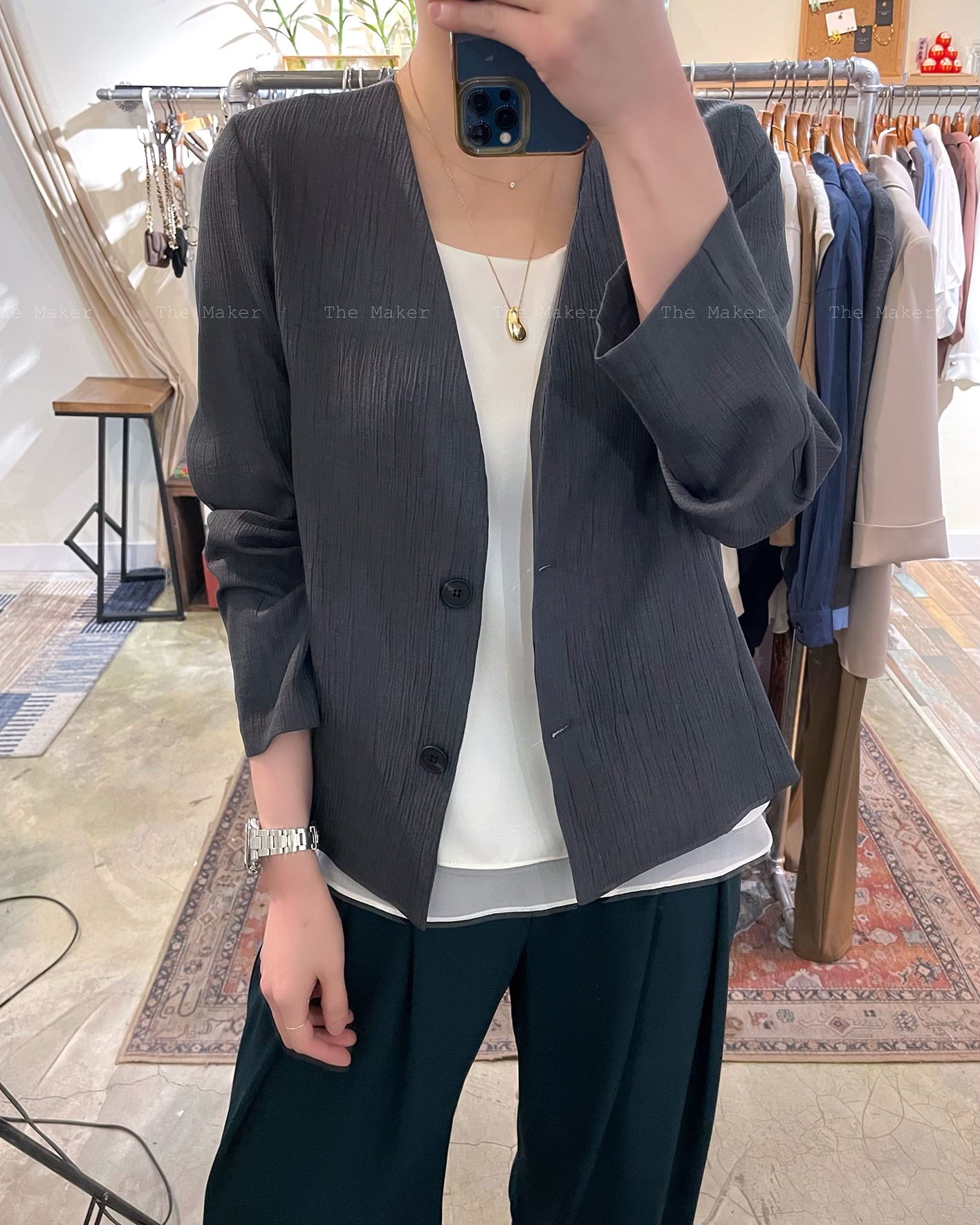 ⚡️ 層次開叉拼料外套 ⚡️