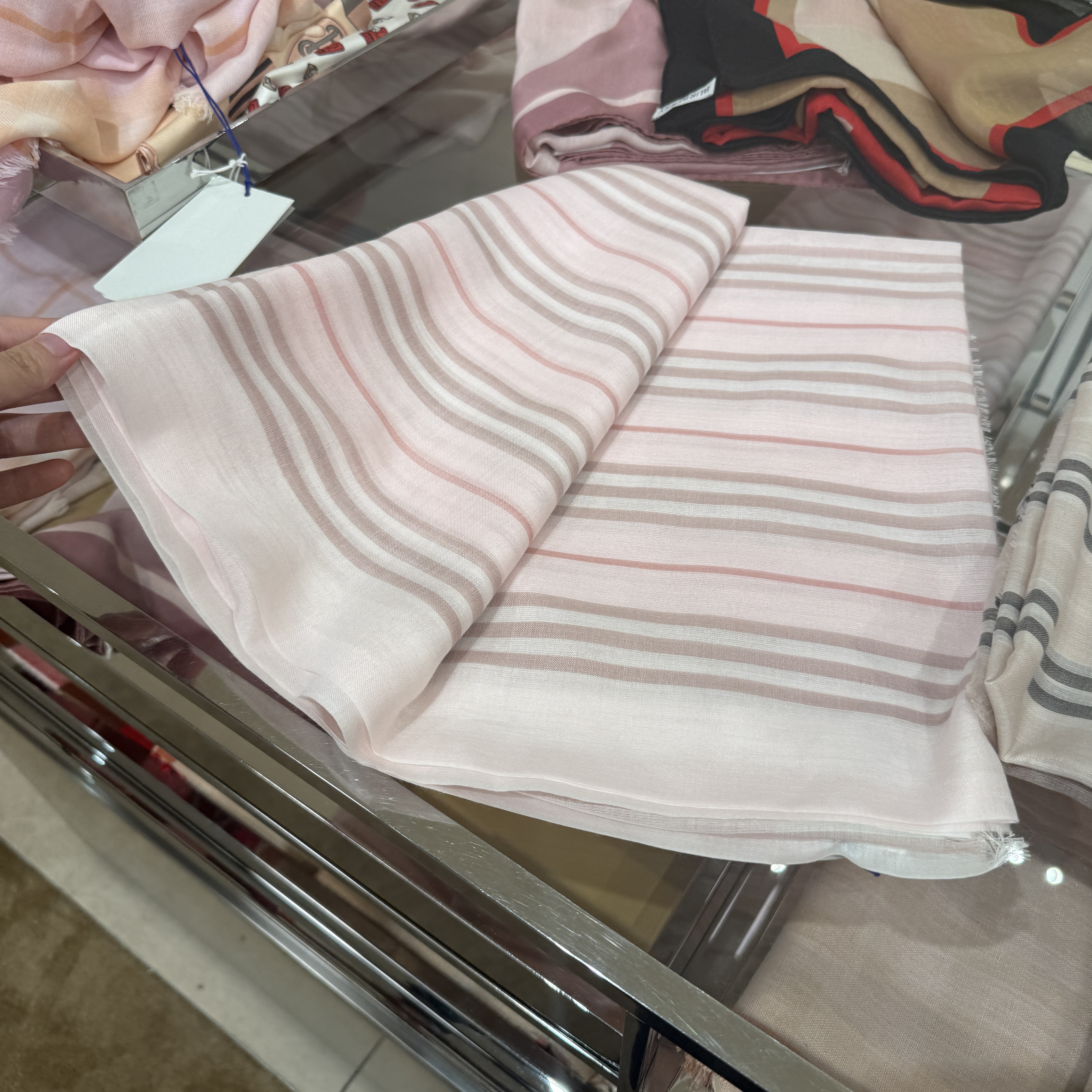 Burberry wool x silk Stripe scarf 3 colors 180*70 cm