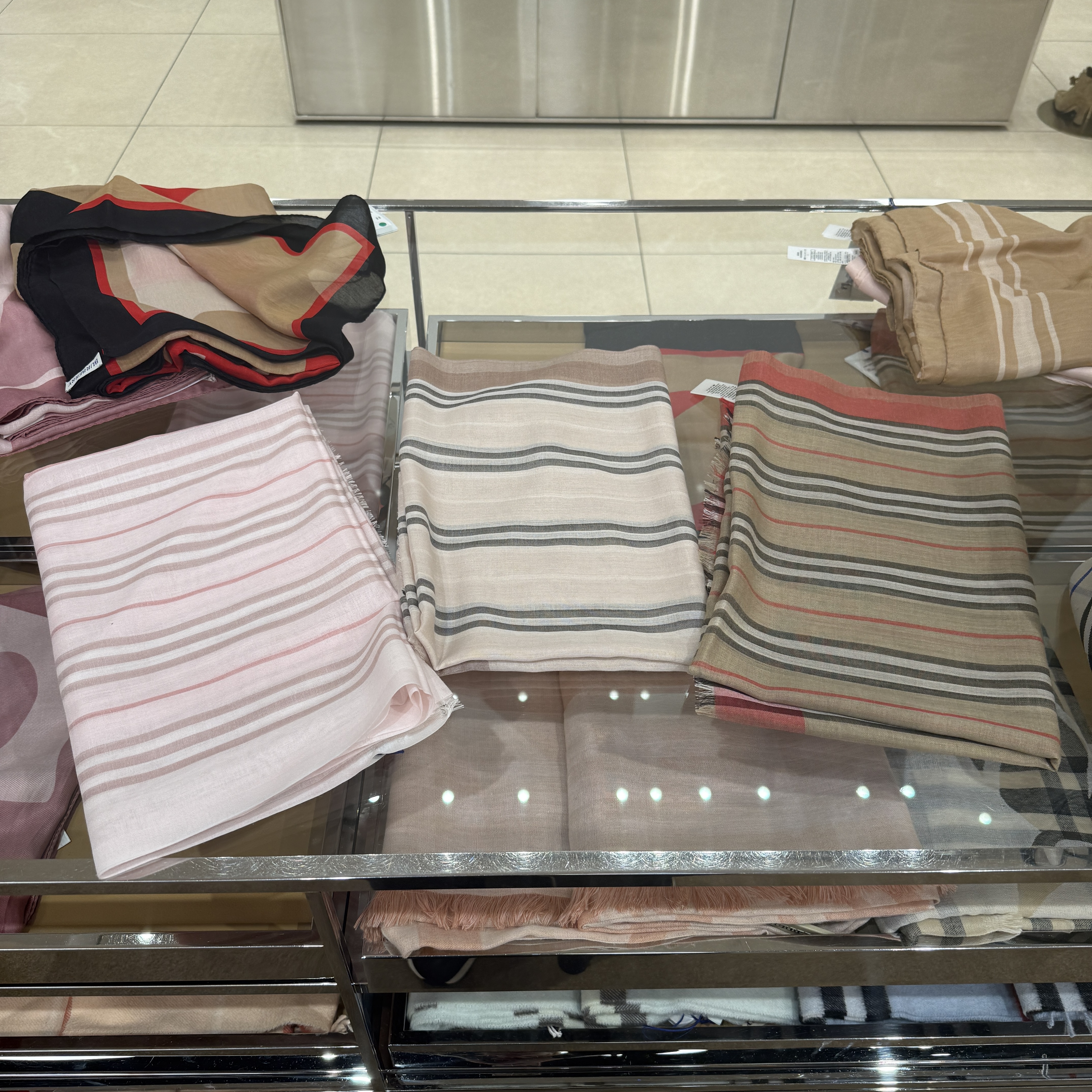 Burberry wool x silk Stripe scarf 3 colors 180*70 cm