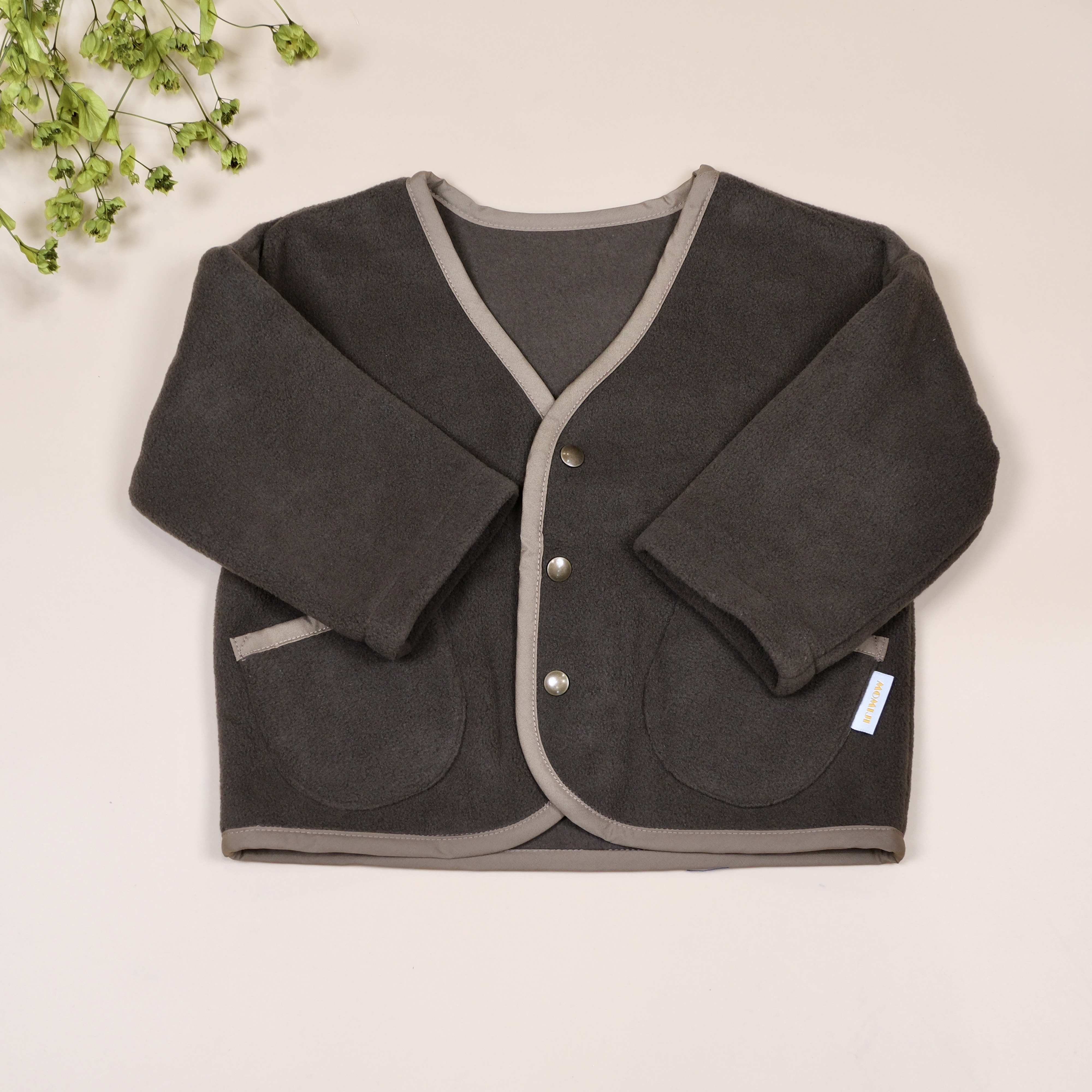 森森日常 ❖ 墨綠 ❖ 手作童裝刷毛按扣外套