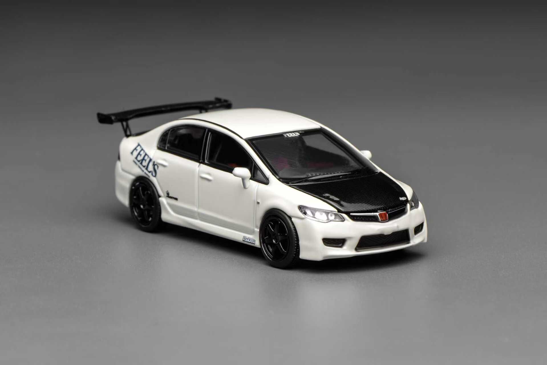 PO-$140 * MOTORHELIX * 1:64 HONDA CIVIC TYPE R FD2 WHITE FEEL'S LIVERY