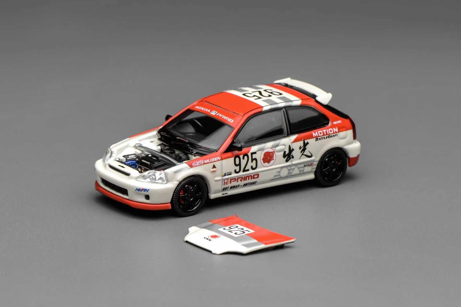 PO-$140 * MOTORHELIX * 1:64 HONDA CIVIC TYPE R EK9 IDEMITSU MOTOR LIVERY