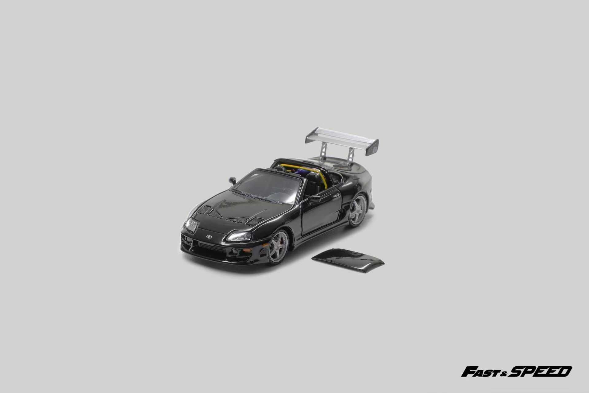 PO-$150 * FAST SPEED * 1:64 TOYOTA SUPRA TARGA A80 BOMEX BLACK