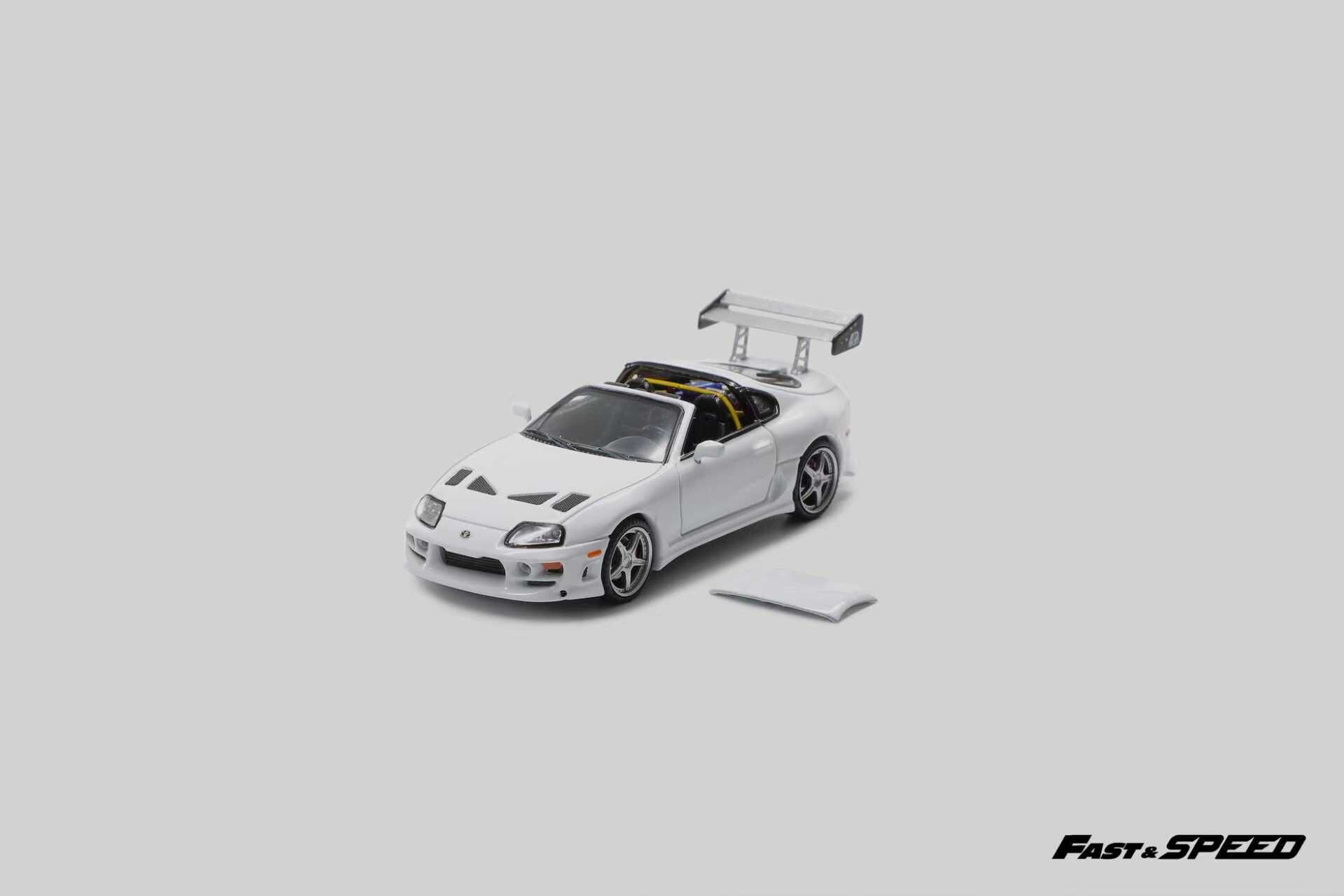 PO-$150 * FAST SPEED * 1:64 TOYOTA SUPRA TARGA A80 BOMEX WHITE
