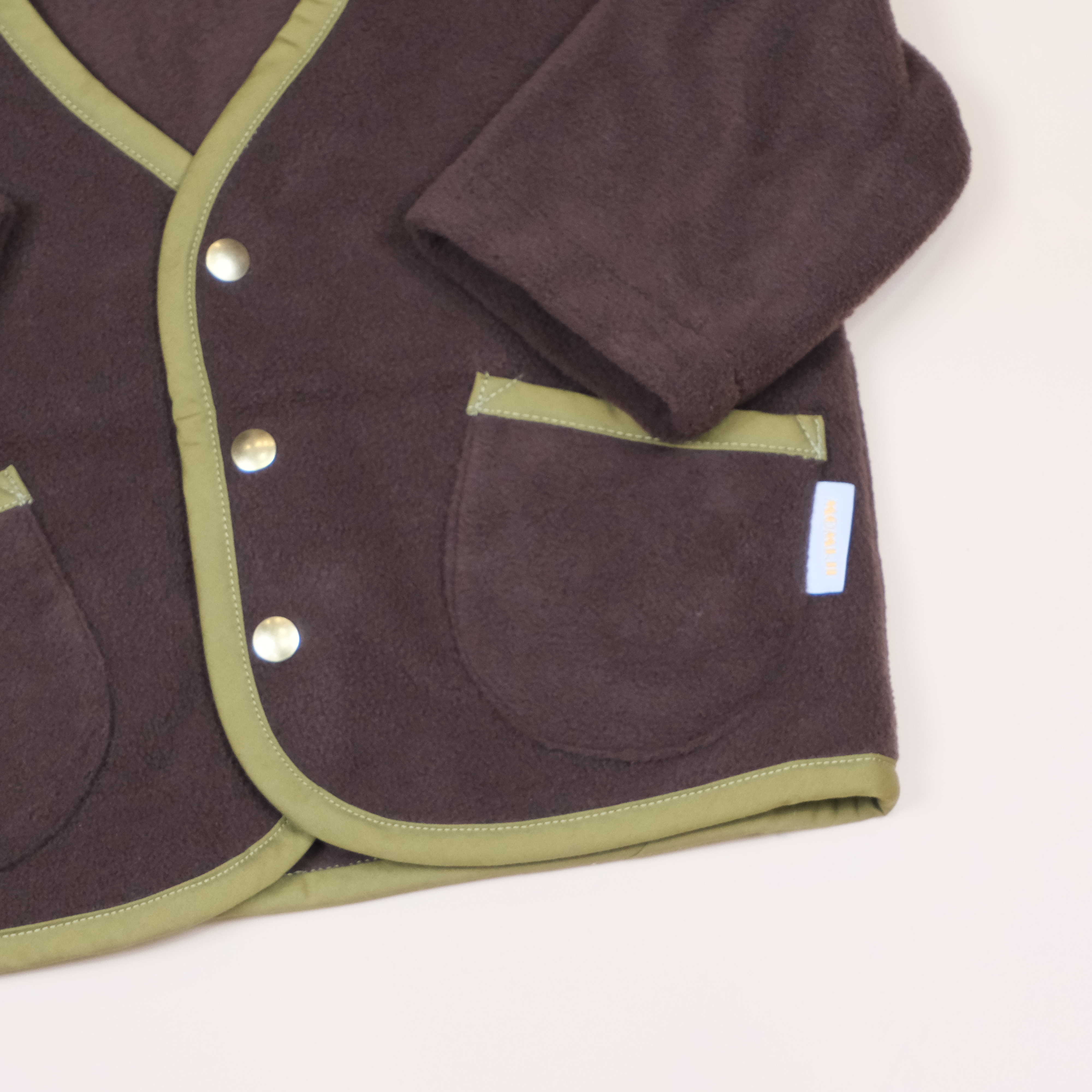 森森日常 ❖ 咖啡色 ❖ 手作童裝刷毛按扣外套