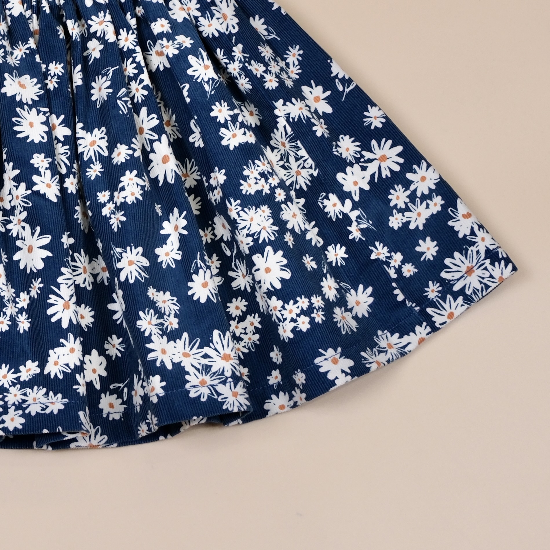 小雛菊藏青色 ෆ 手作女童迷你短裙