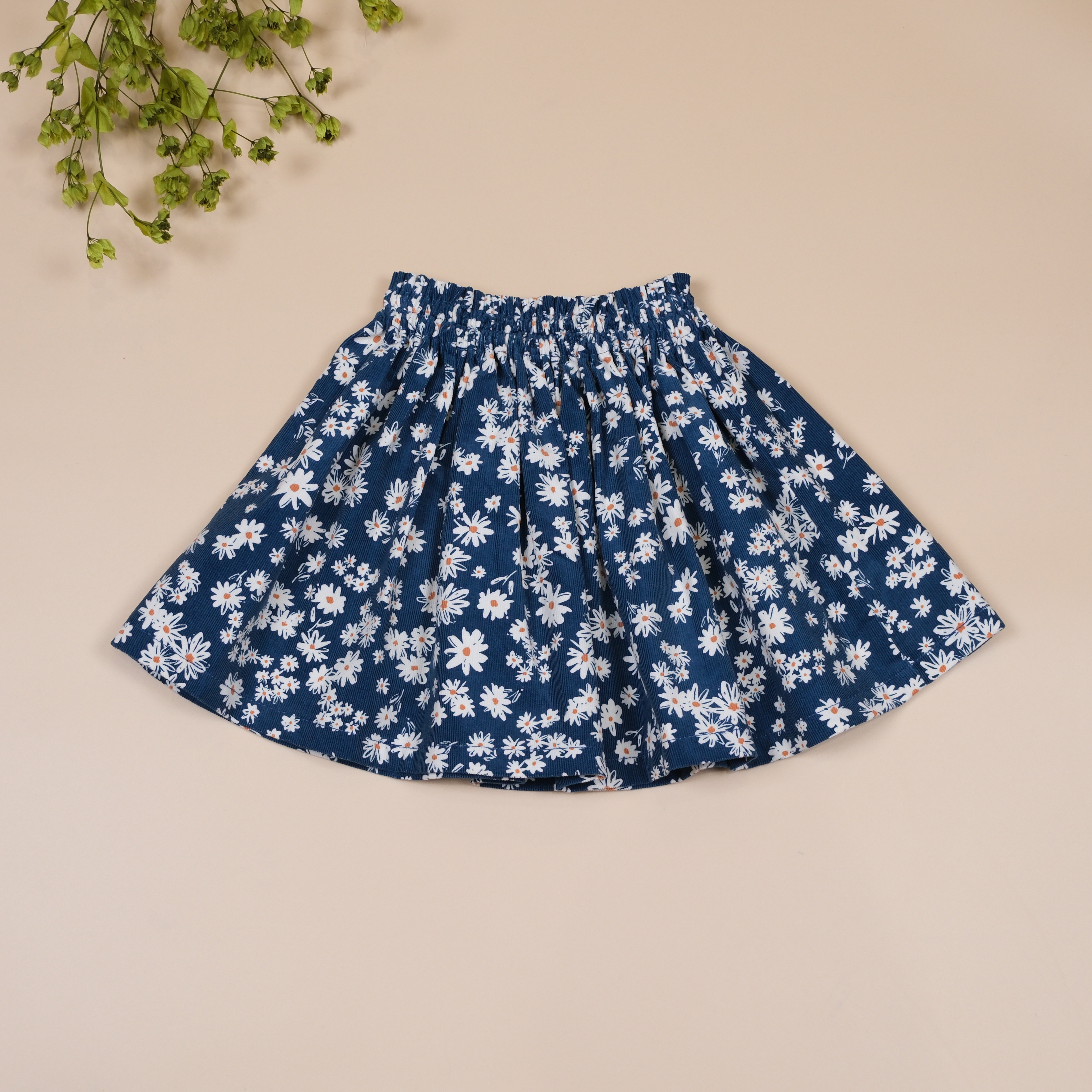 小雛菊藏青色 ෆ 手作女童迷你短裙