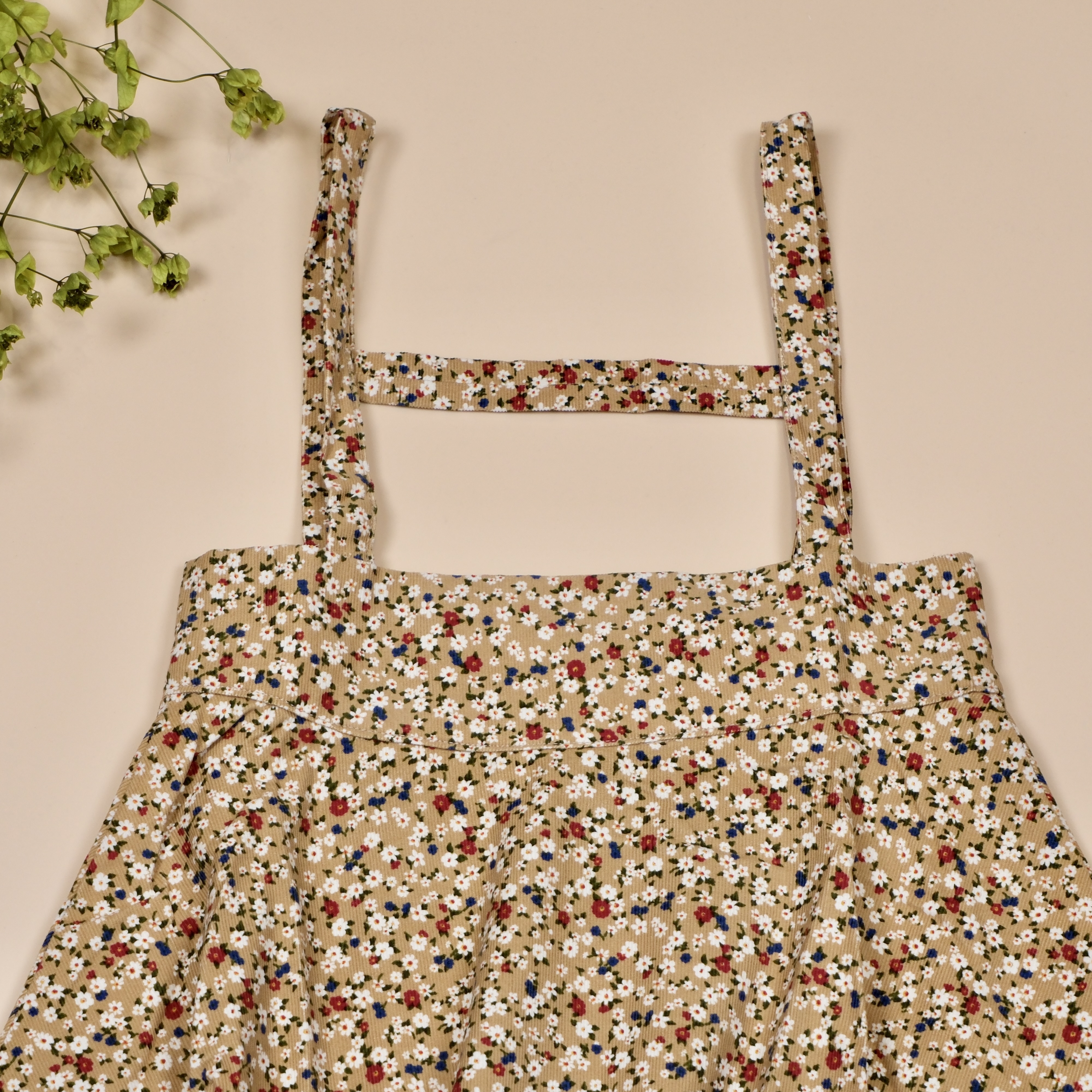 柔光花園 Soft Garden ✽ 奶茶黃 ✽ 手作女童高腰吊帶裙