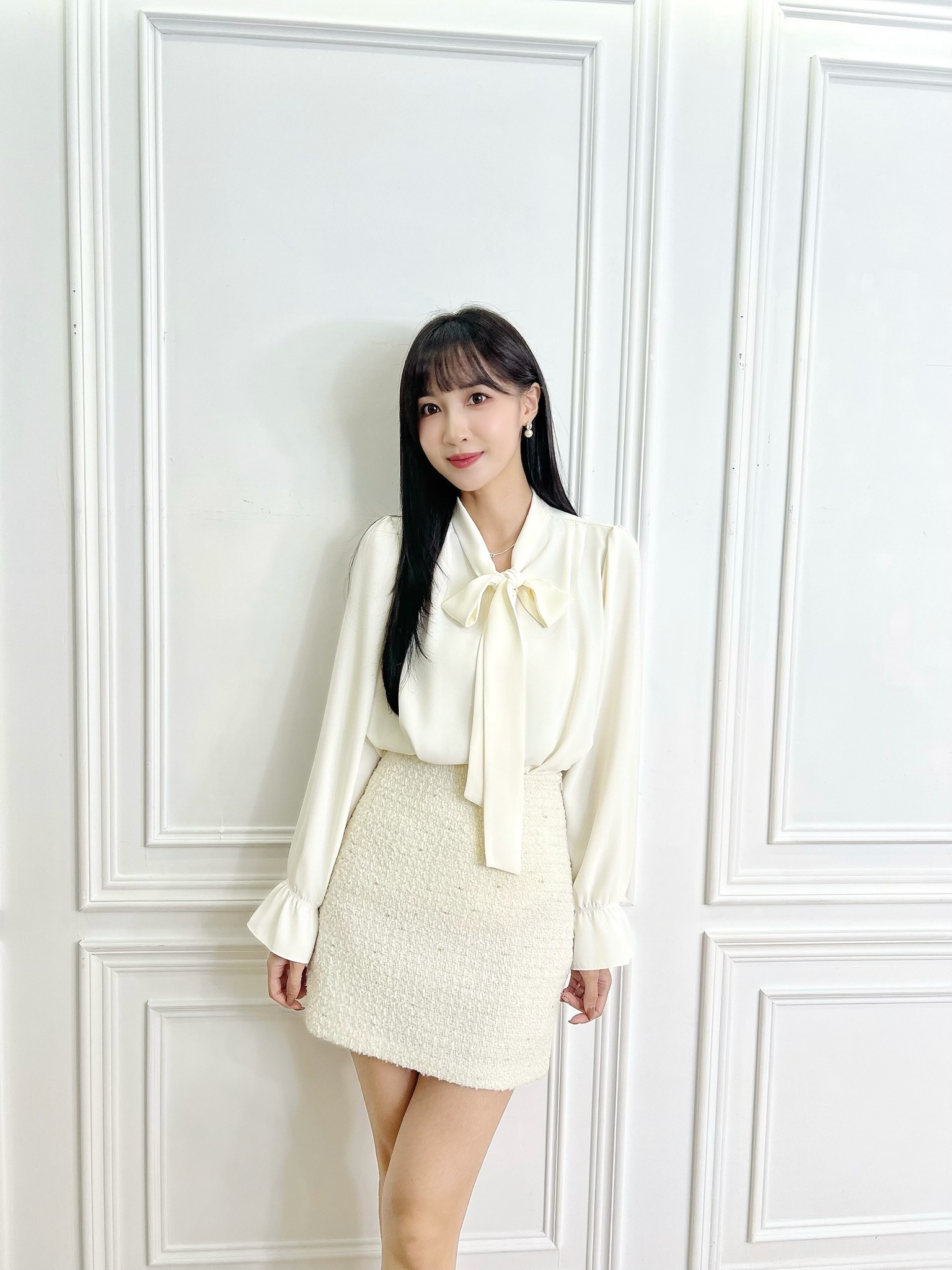 (職場百搭)細帶領巾上衣