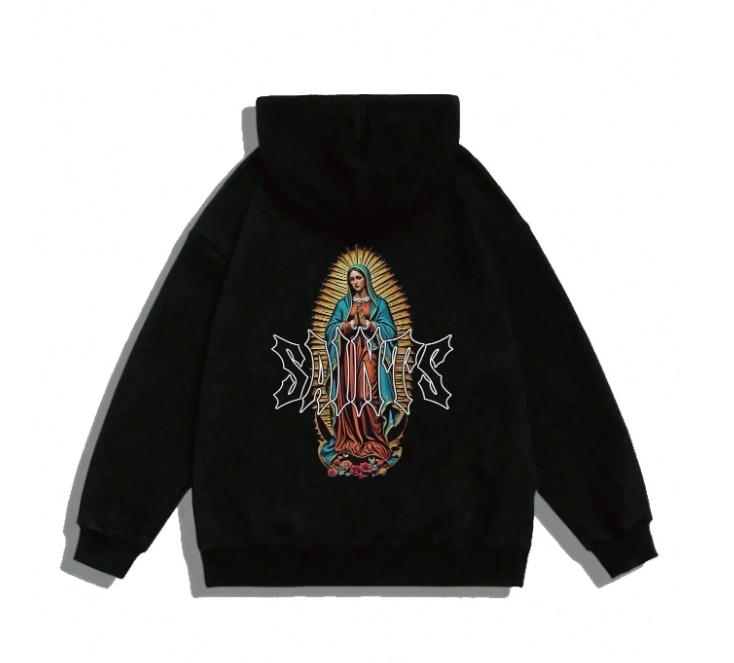 KADMAX大尺碼-大碼男士加州英語聖母印花帽TEE〈KSMS2595〉