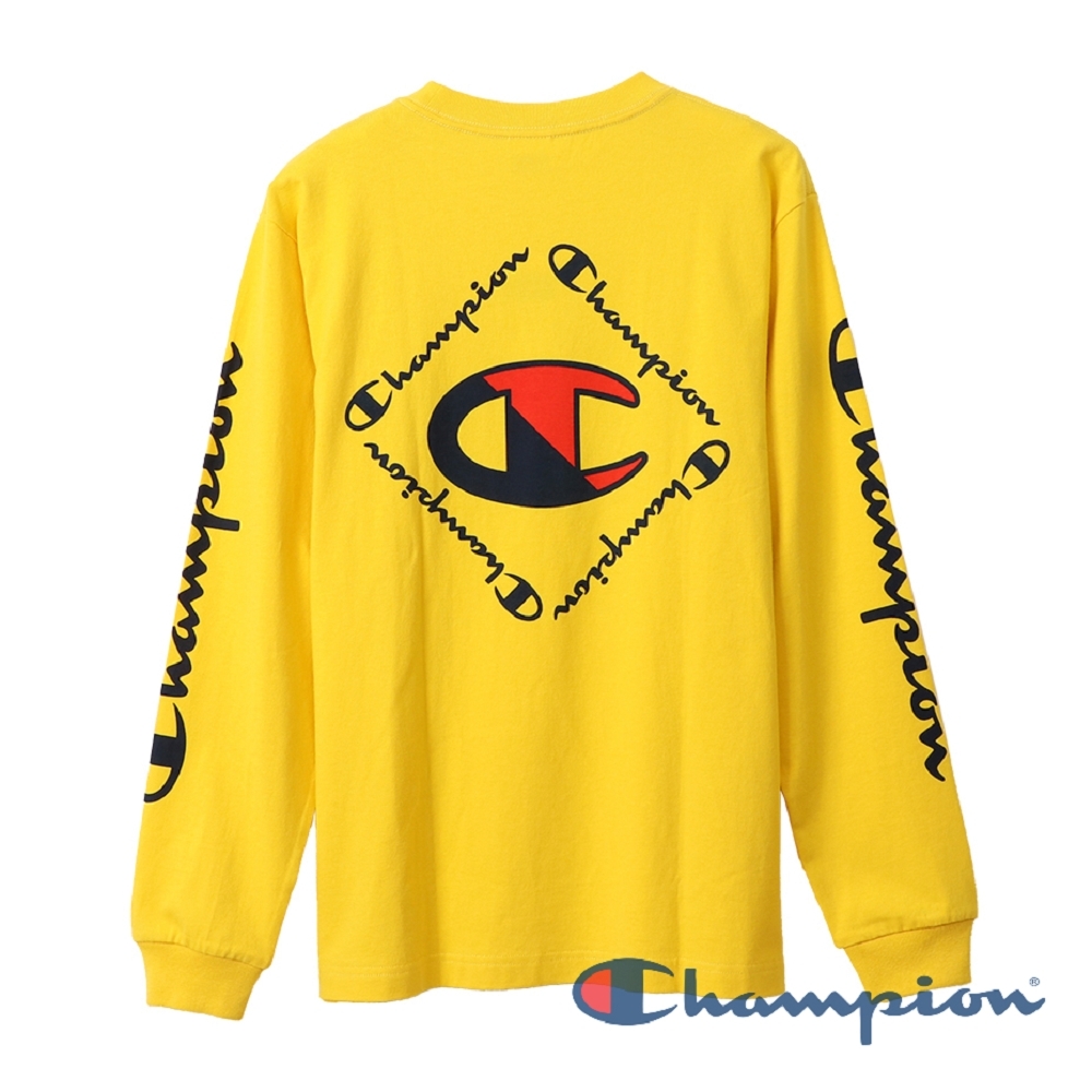 男款-CHAMPION AS 印花LOGO長TEE-黃色（C3-R402-740）