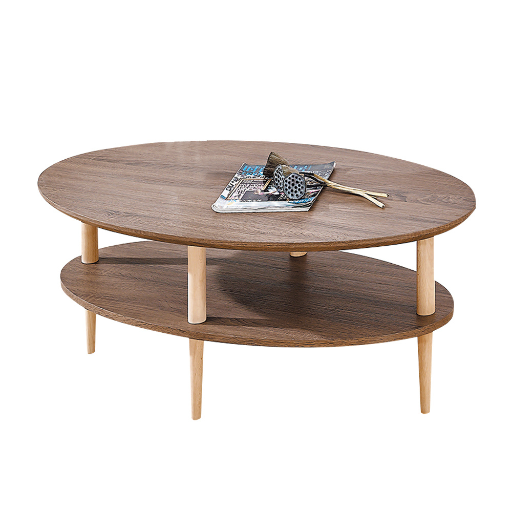 英格3.7尺橢圓形雙層大茶几-雙色