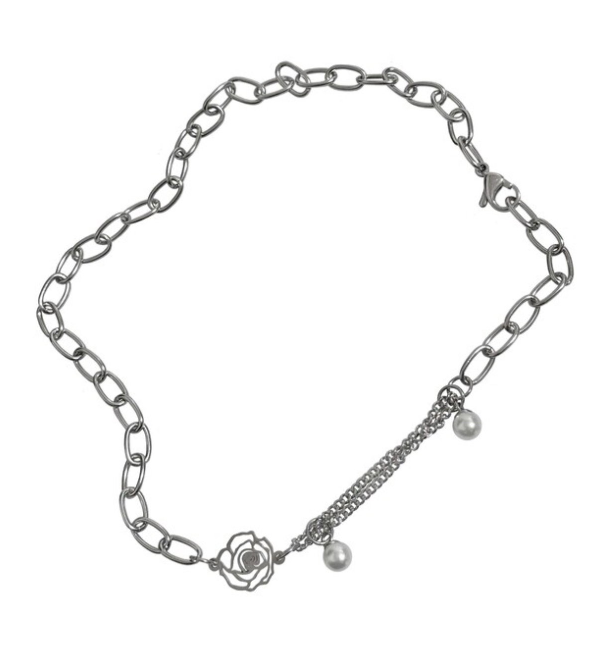 (yeji同款) OFUSE - pearl drop choker (rose)