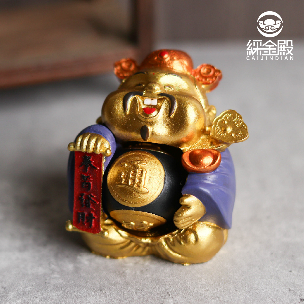 奉旨發財-金財神擺件｜財運珠｜聚財暴富｜轉動｜財運｜茶桌擺件｜過爐加持【綵金殿】