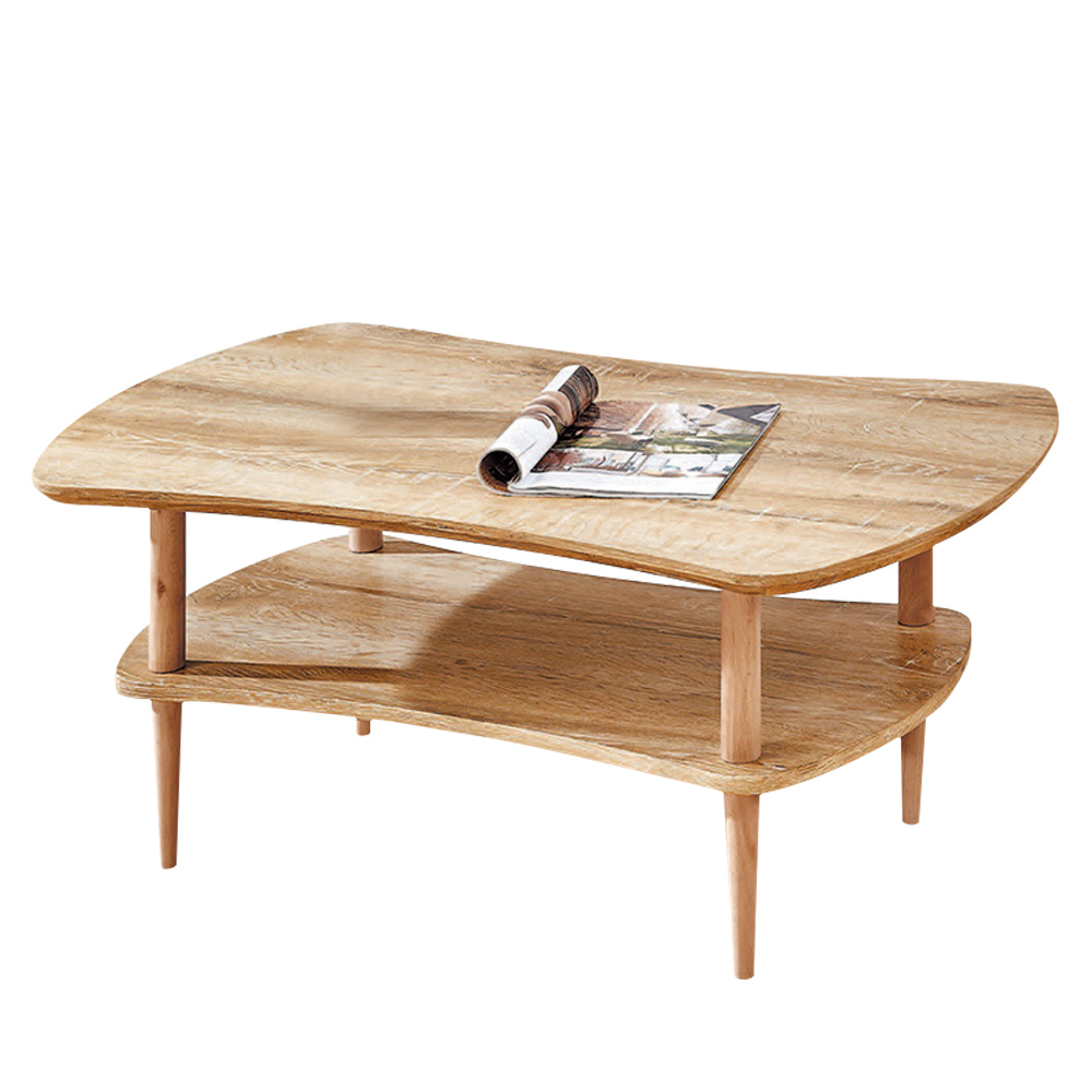 珊德3.7尺原木色雙層大茶几