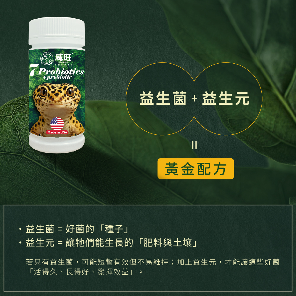 威旺WeWant 守宮用益生菌+益生元-超能7菌30g,添加益生菌及益生元