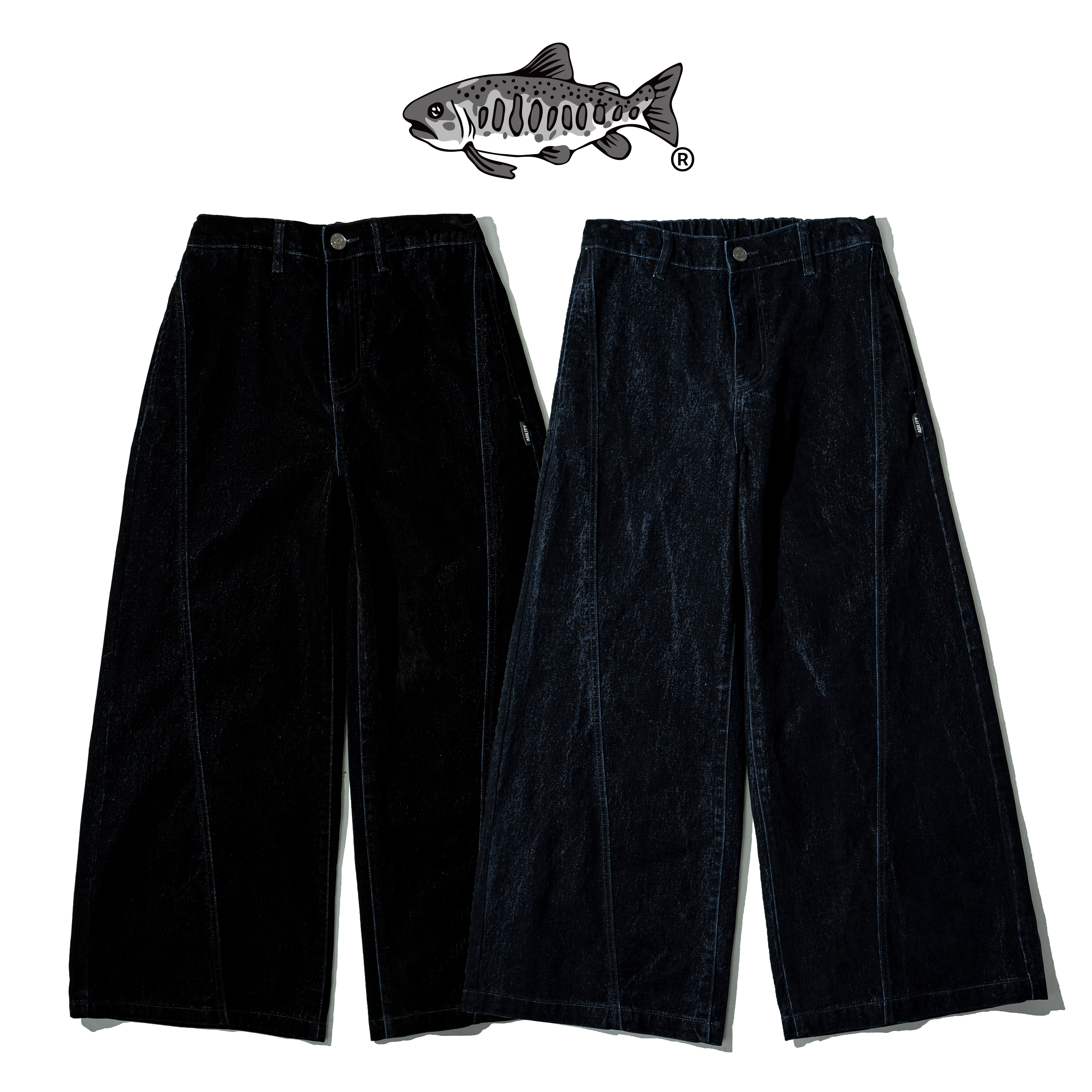 AGILITY Washed Denim Baggy Pants 水洗 植絨 寬直筒 牛仔長褲 [FD2]