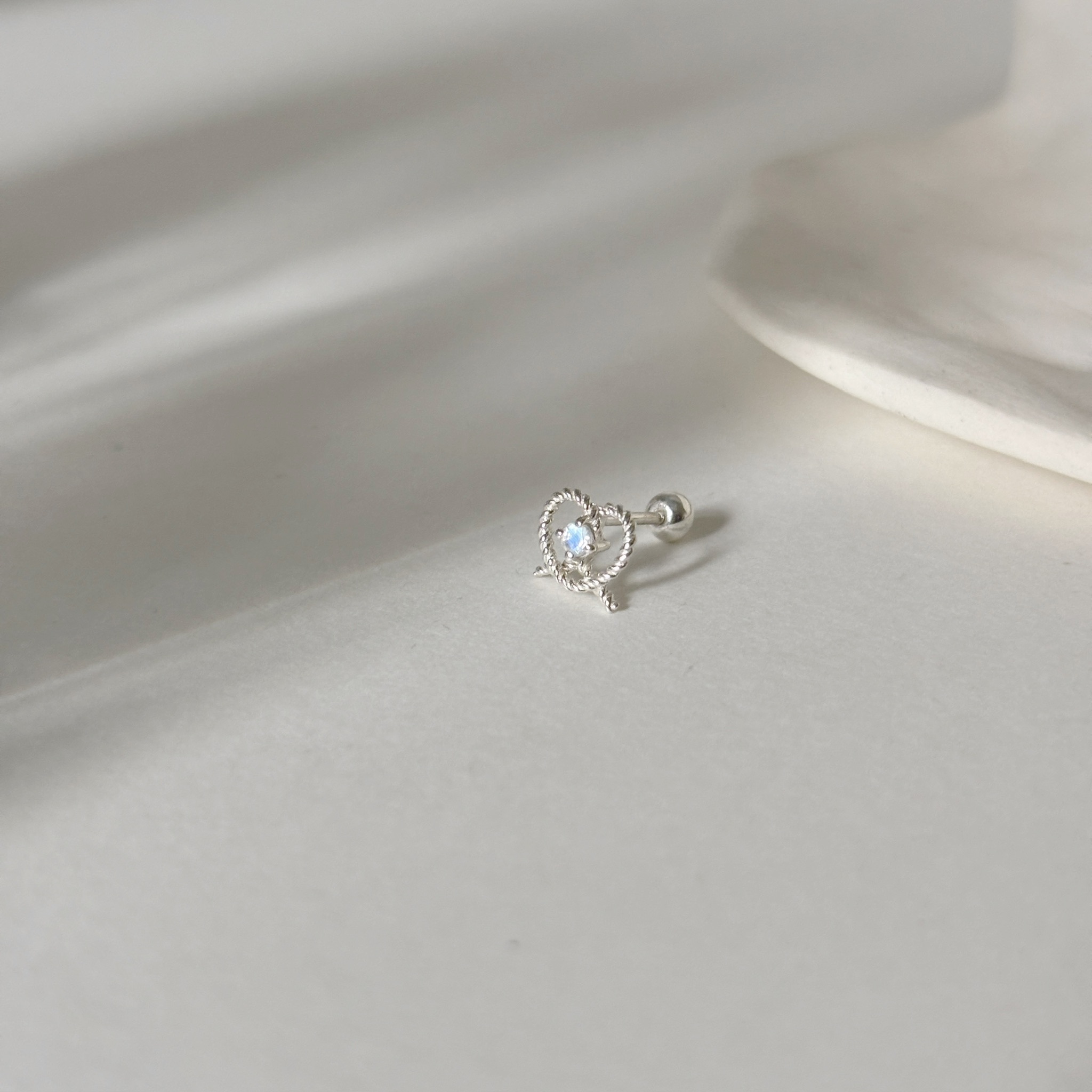 麻花pretzel月光石轉珠耳環