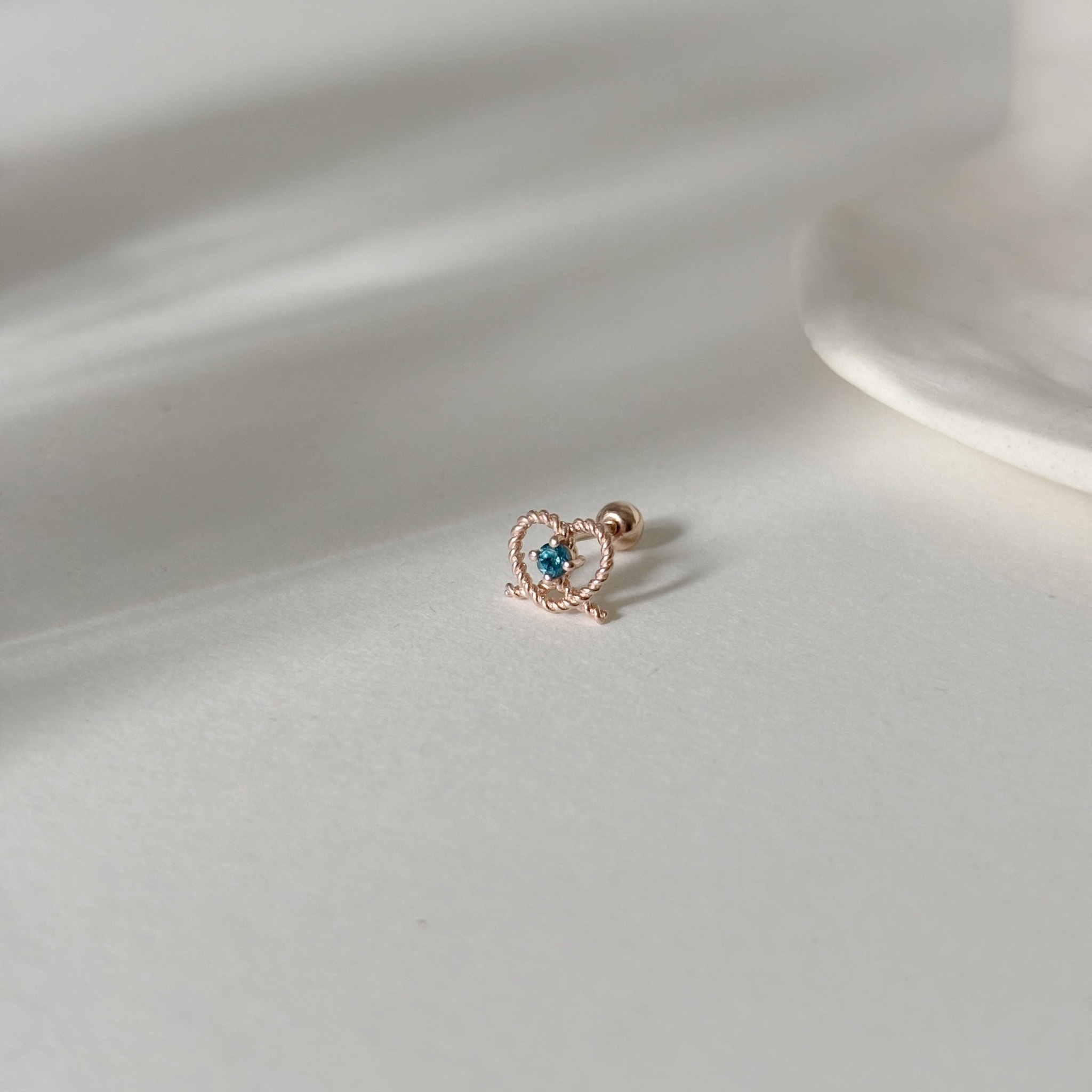 麻花pretzel倫敦托帕石轉珠耳環