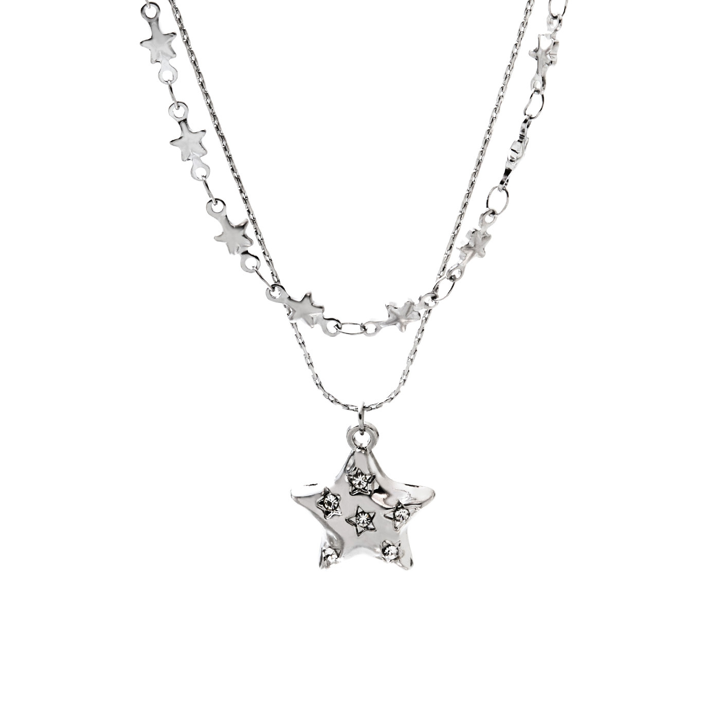 平價飾品,鋼飾,星星,雙層項鍊