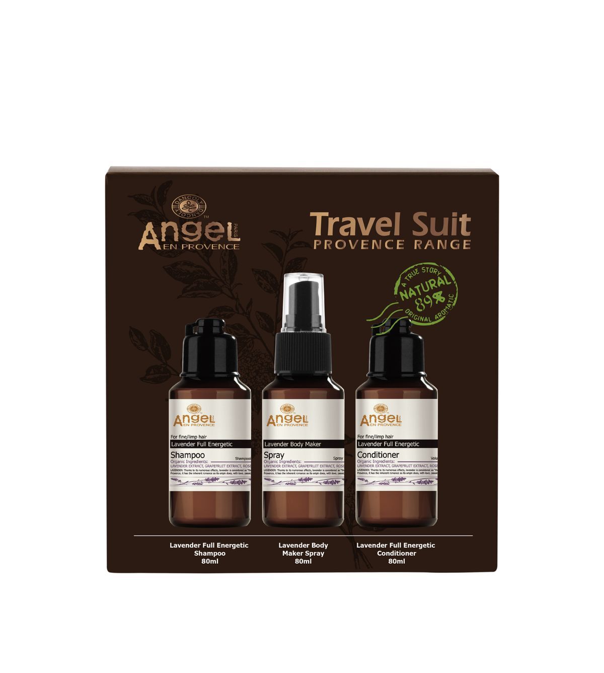 DANCOLY 薰衣草旅行套裝三件套(洗髮水80ml/護髮素80ml/身體噴霧80ml)