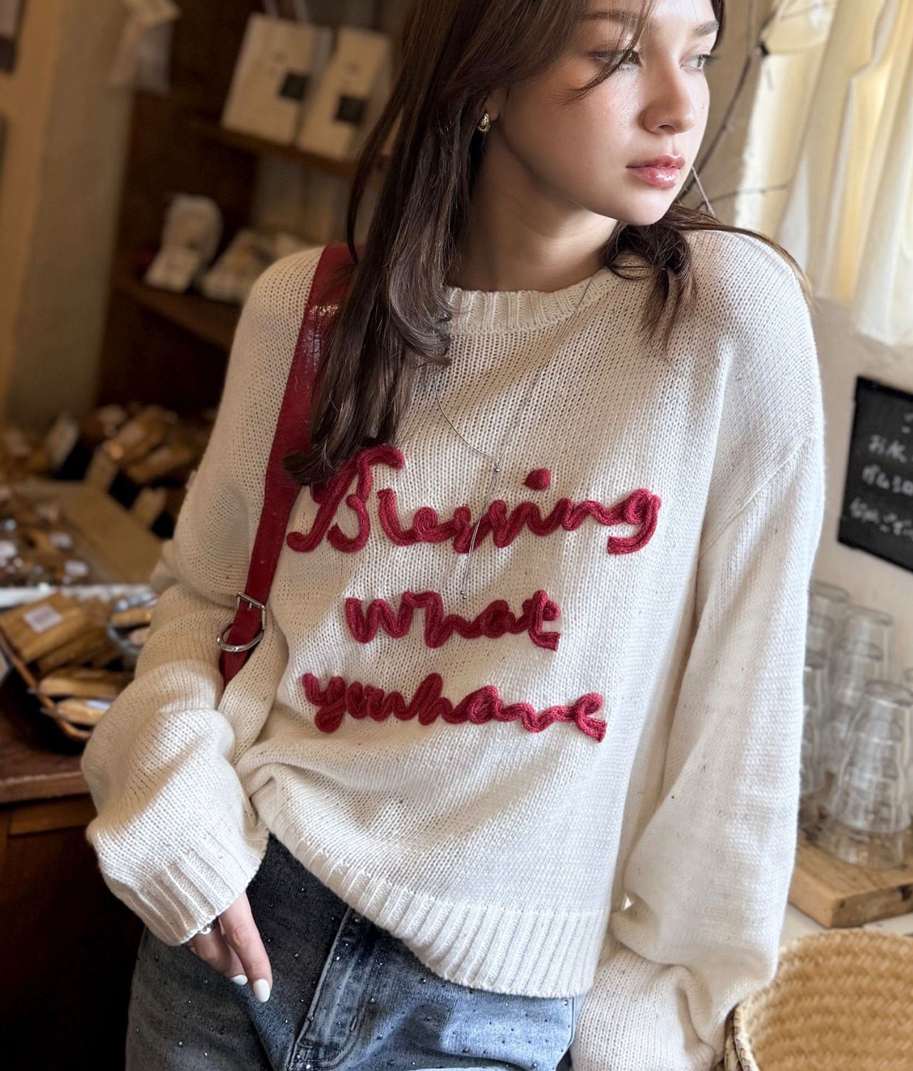 【預購】JN110701 mily bilet 繩繡針織上衣