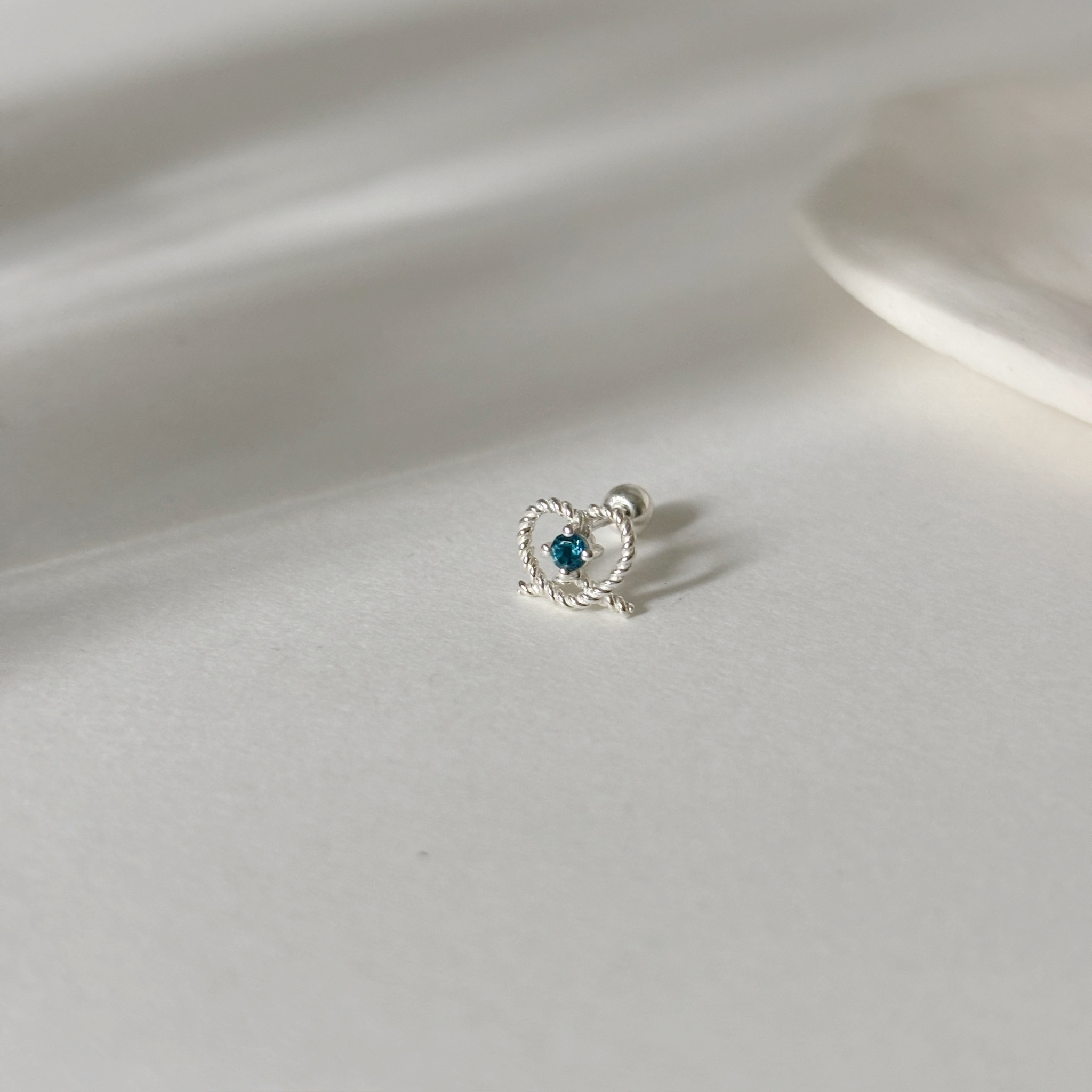 麻花pretzel倫敦托帕石轉珠耳環