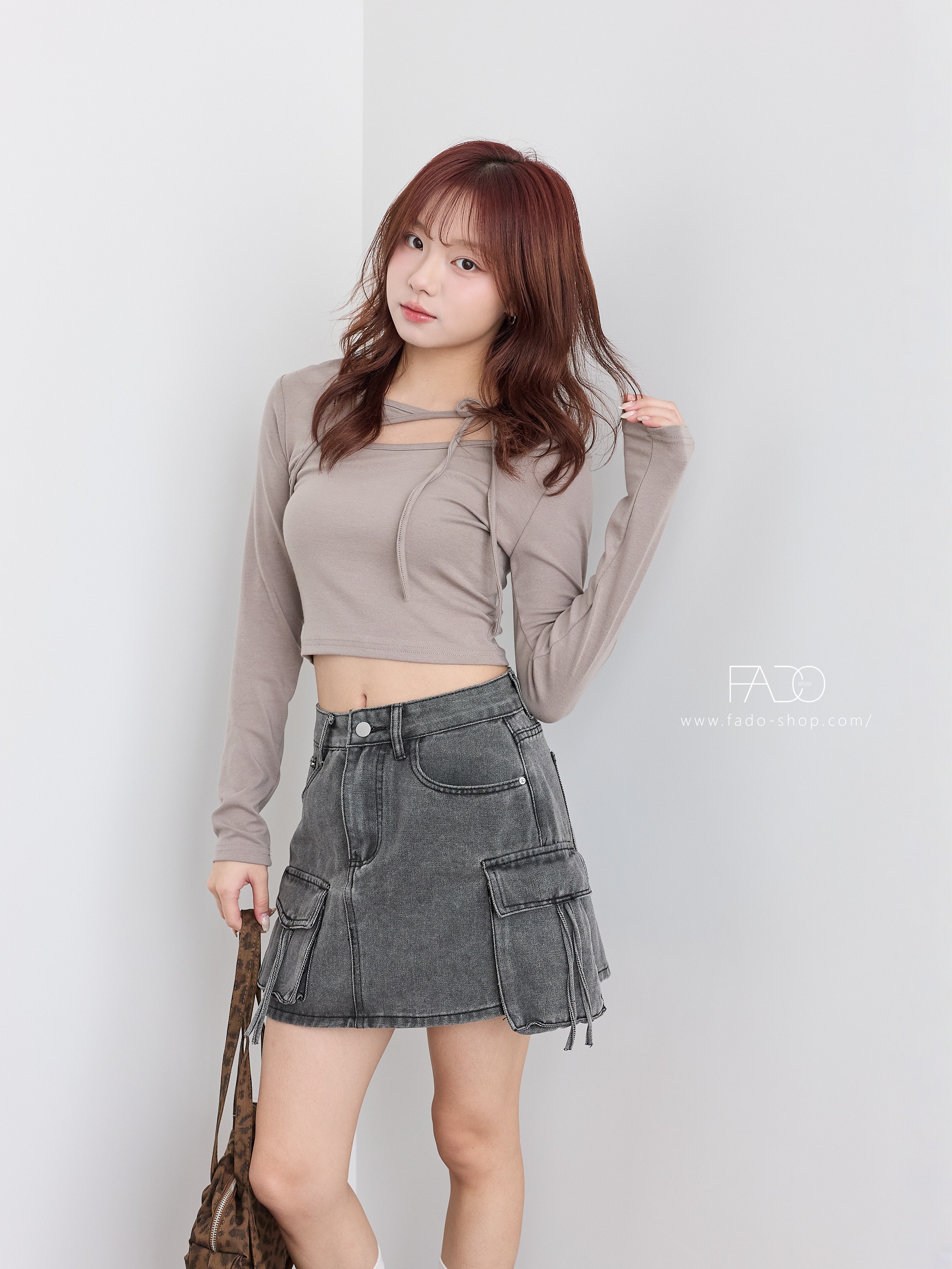 法朵Fado shop｜美式甜辣🎧ྀི⋆.✮ 造型綁帶小性感短版上衣 0214045 七色