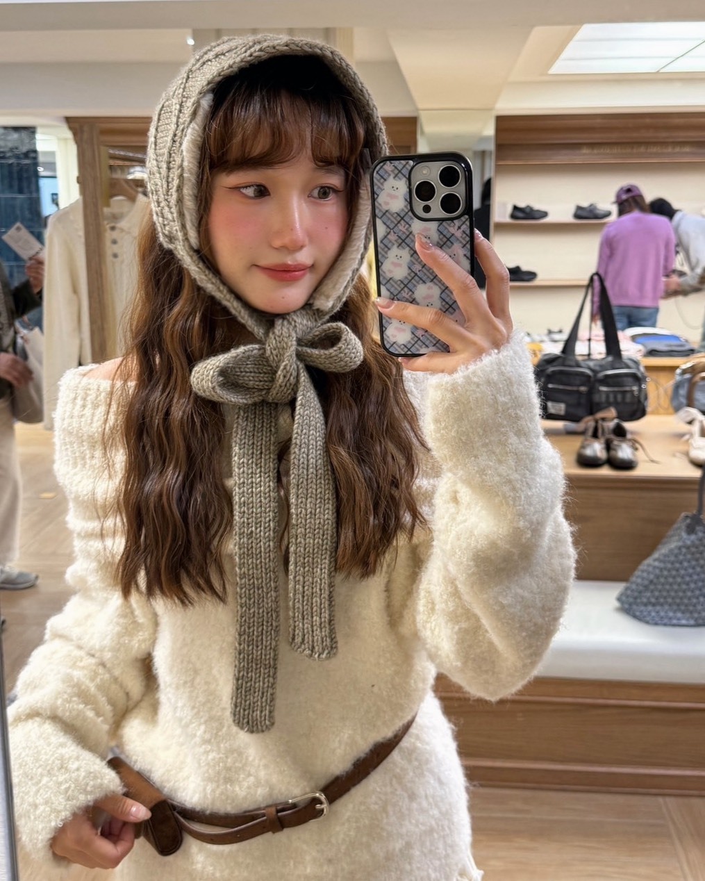 <零碼> Rockfish 菱格紋針織耳罩