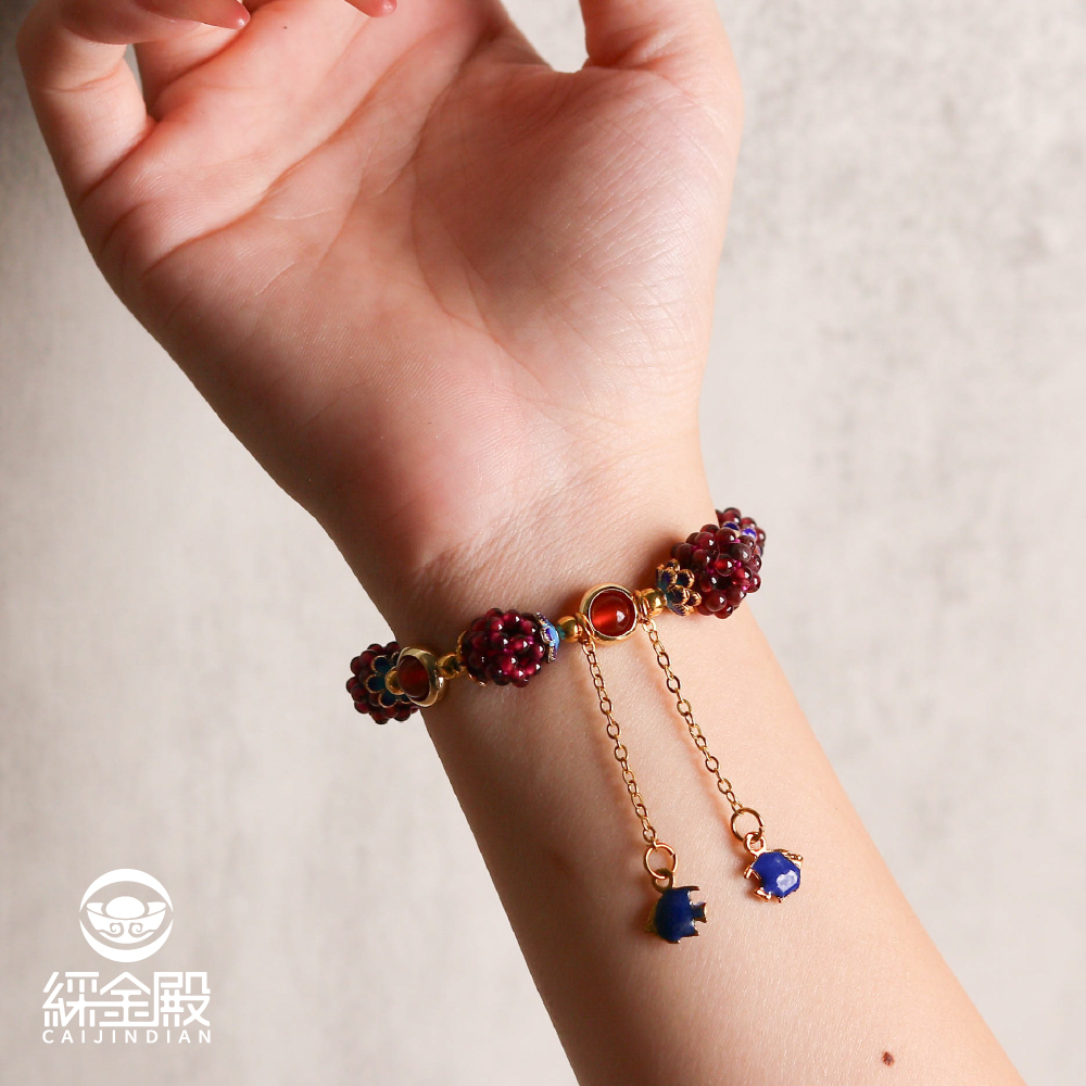 石榴石水晶能量手珠｜求好孕｜生命活力｜緩解壓力｜自信氣場｜紅瑪瑙【綵金殿】