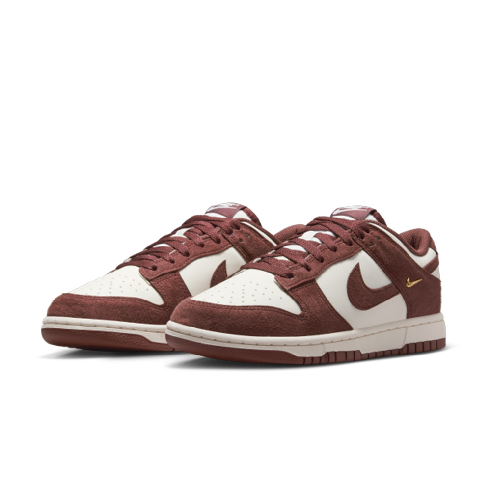 W Nike Dunk Low Red Sepia Gold Mini Swoosh 麂皮磚紅金小勾 IB4417-104
