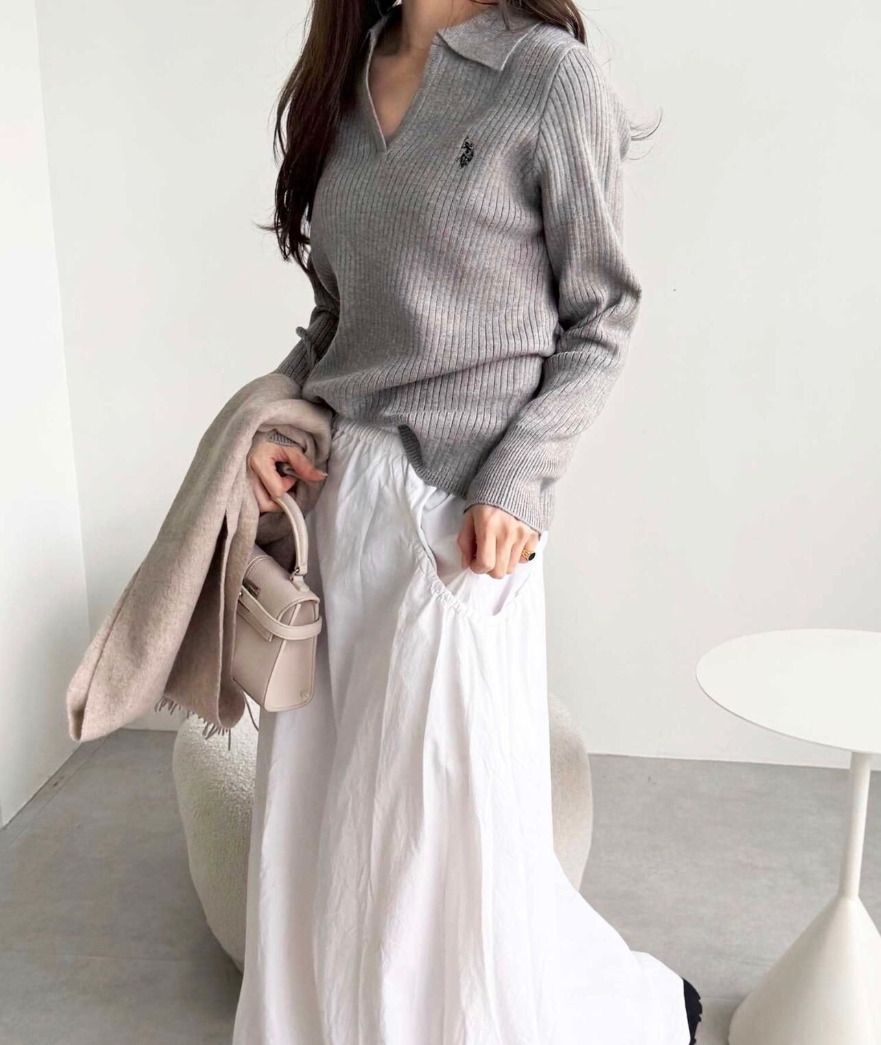 【現貨】JN110702 U.S. POLO ASSN. 刺繡polo領羅紋針織上衣