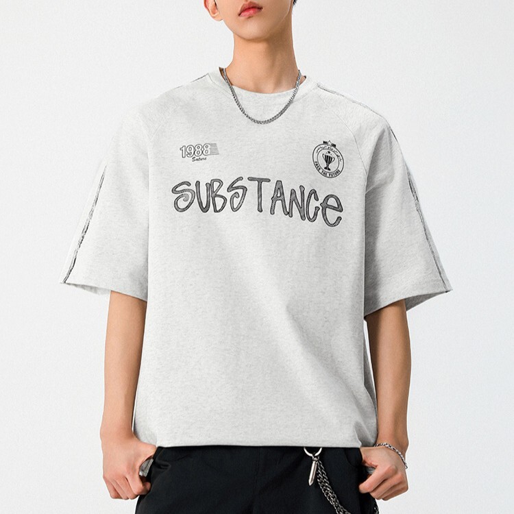 美式復古撞色字母短袖 MT7158