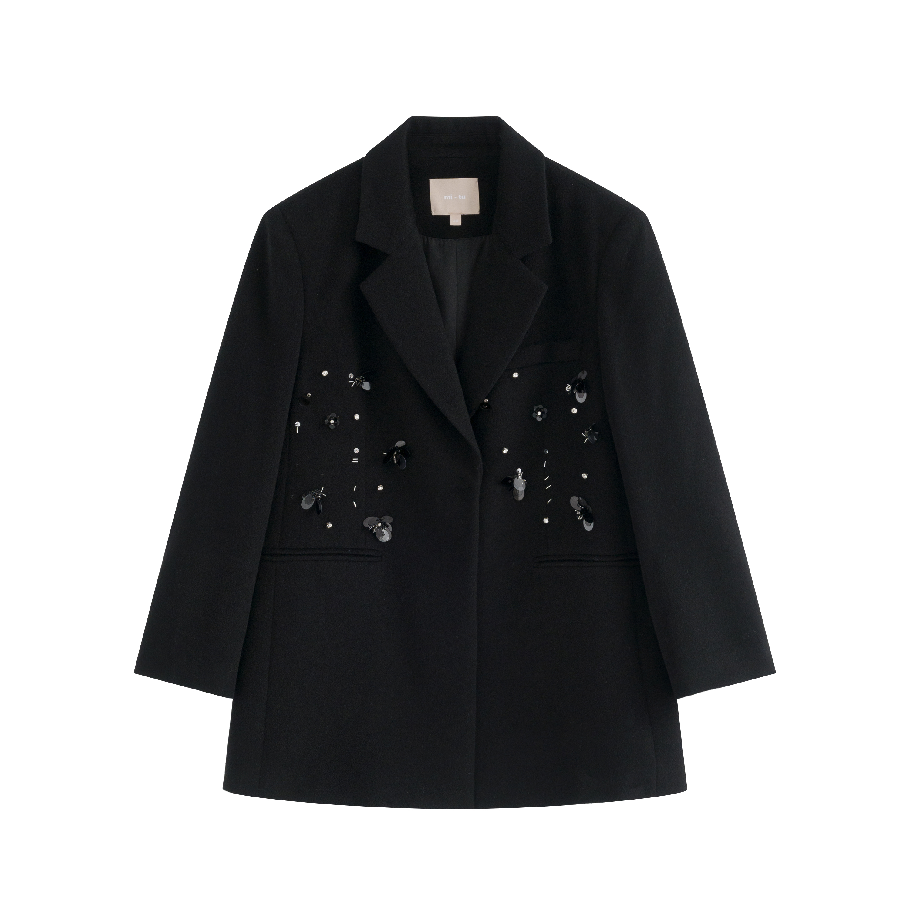 mi-tu 闊版羊毛刺繡西服