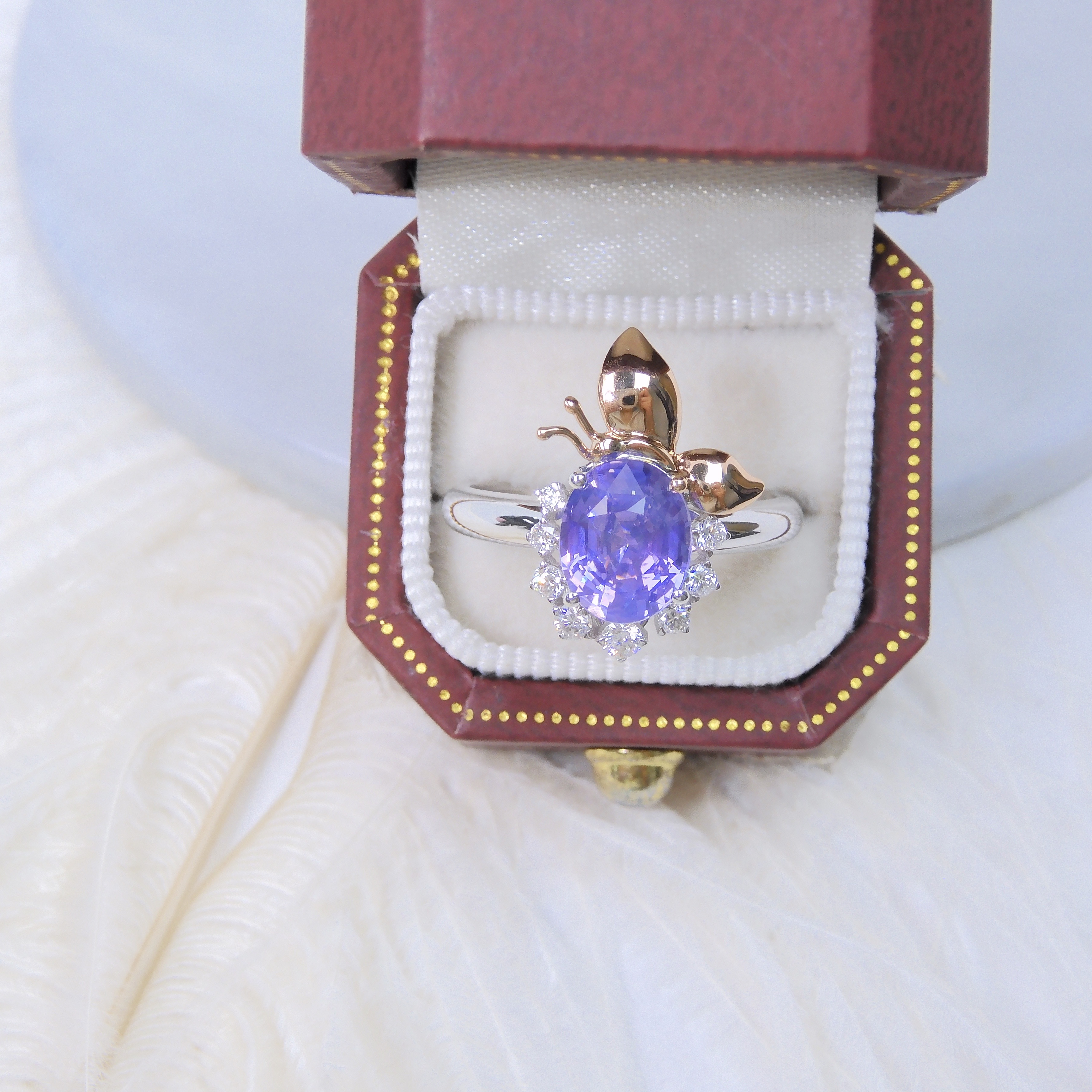 訂製 (多用款) 18K金 2.05ct 紫色藍寶石戒指 & 吊墜 (配證書)