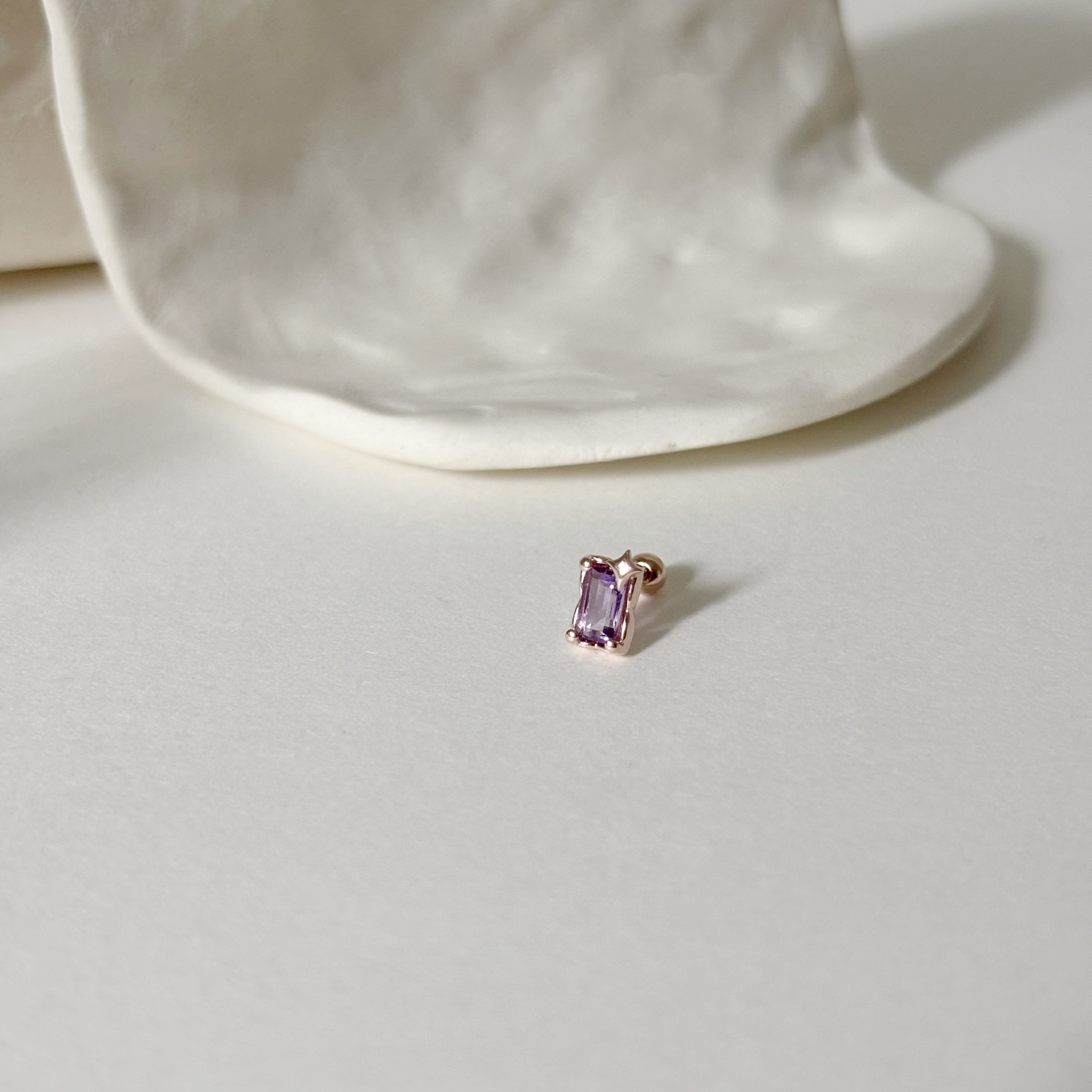 星芒魔鏡紫水晶轉珠耳環