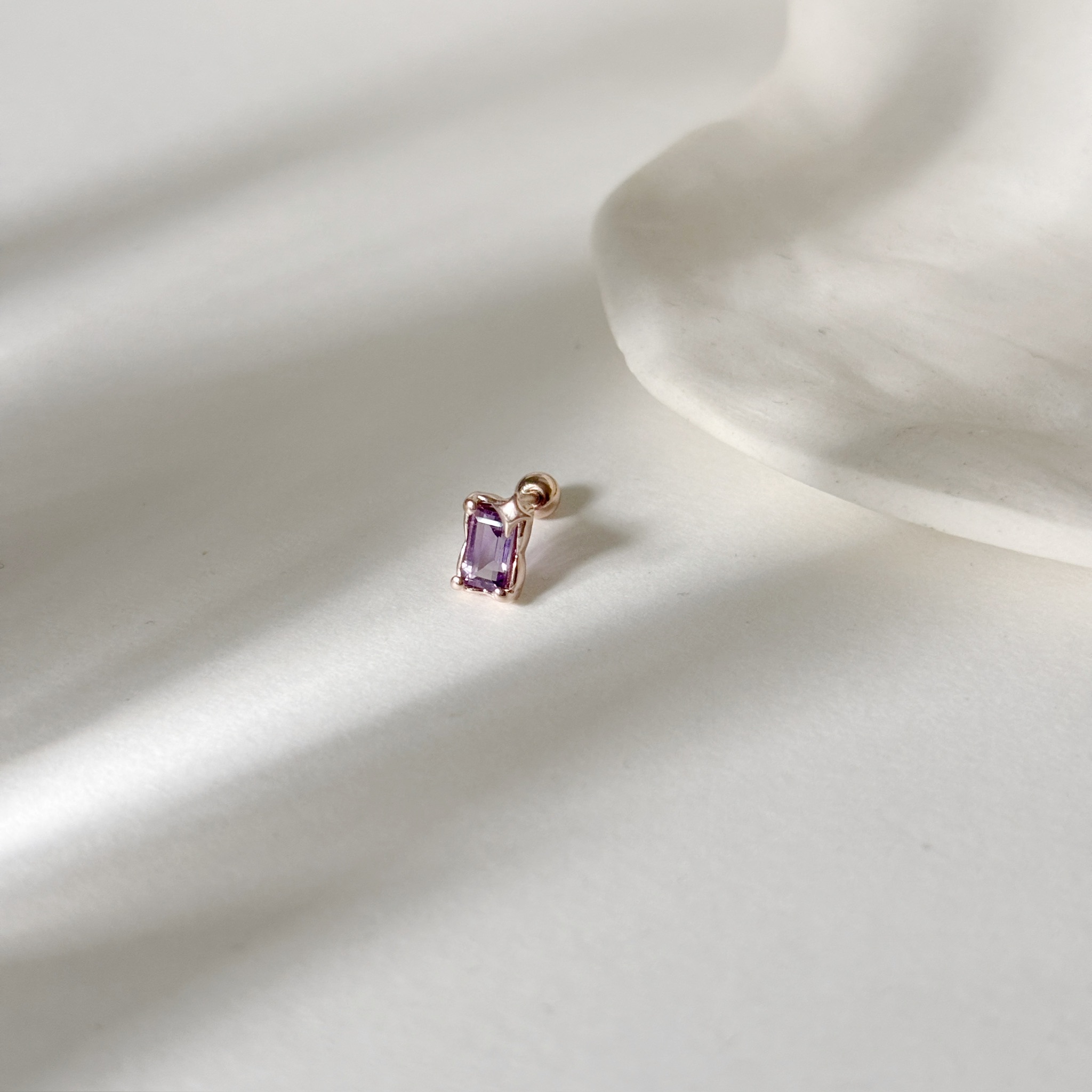 星芒魔鏡紫水晶轉珠耳環