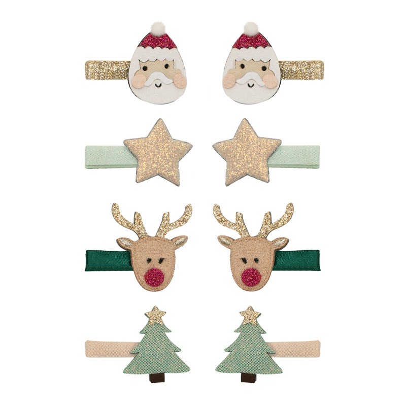 Mimi & Lula 聖誕老公公與麋鹿迷你髮夾8入