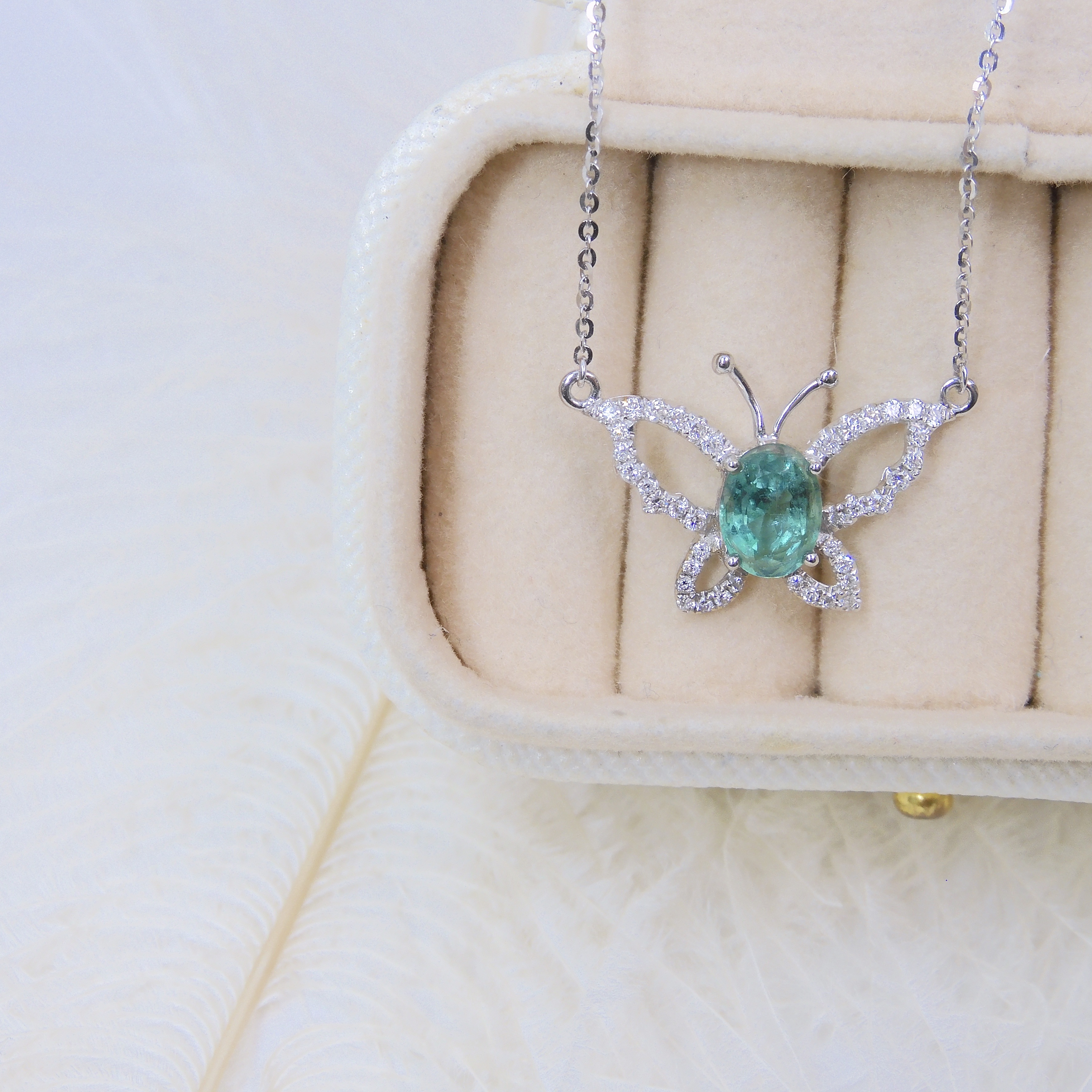 18K金 0.8ct 綠寶石項鏈