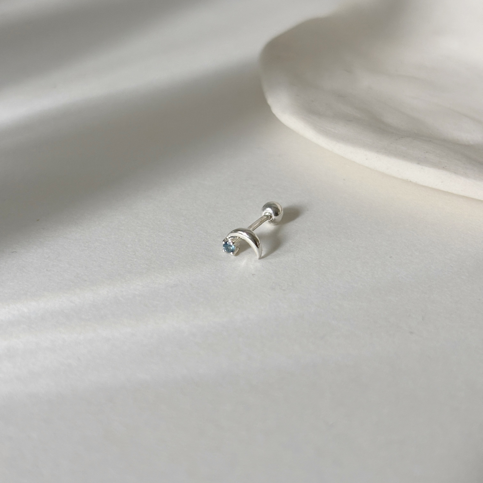 月亮倫敦托帕石轉珠耳環