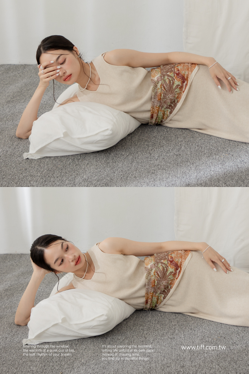 綁帶針織背心洋裝