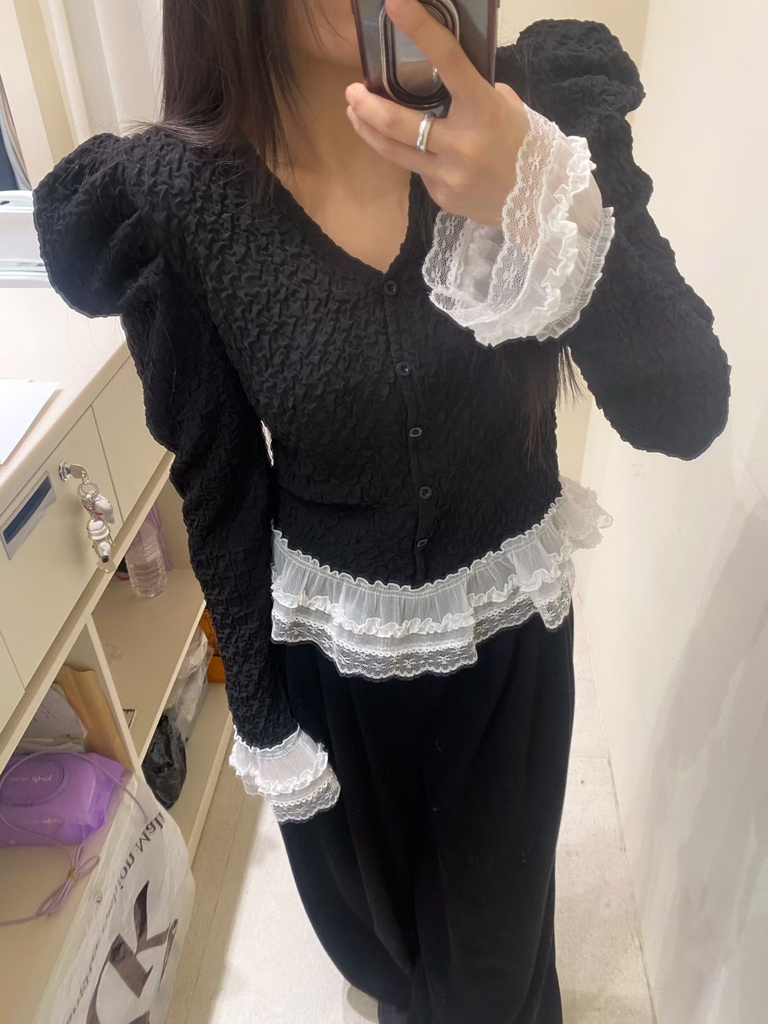 公主袖蕾絲喇叭袖T