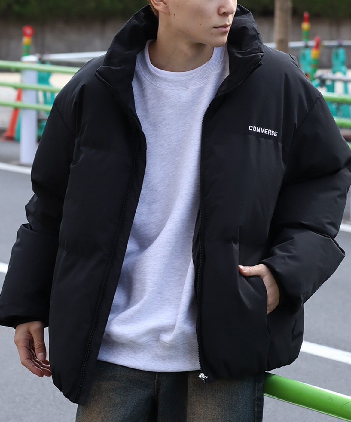 #預購 日本限定 Converse 大廓形纖維羽絨立領外套 三色