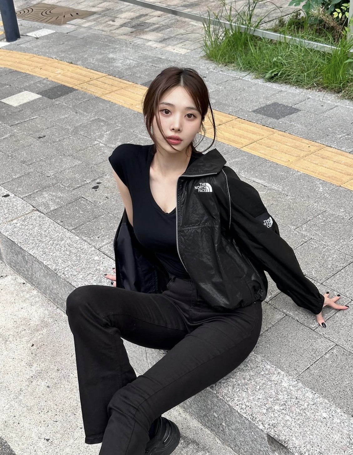 THE NORTH FACE 韓國白標 亮面徽標防潑水長袖夾克｜女款