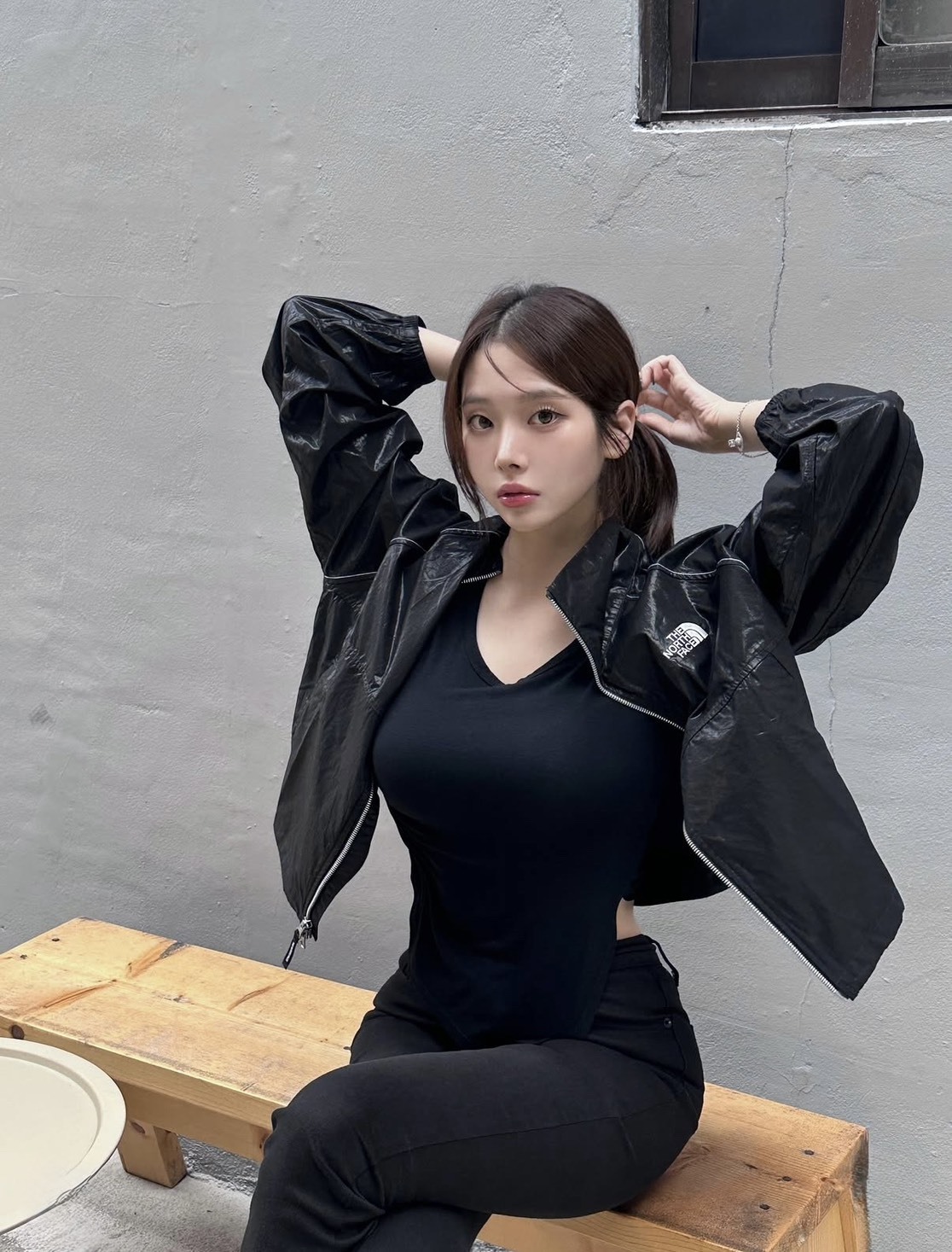 THE NORTH FACE White Label Shiny Logo Water-Repellent Jacket - Women’s