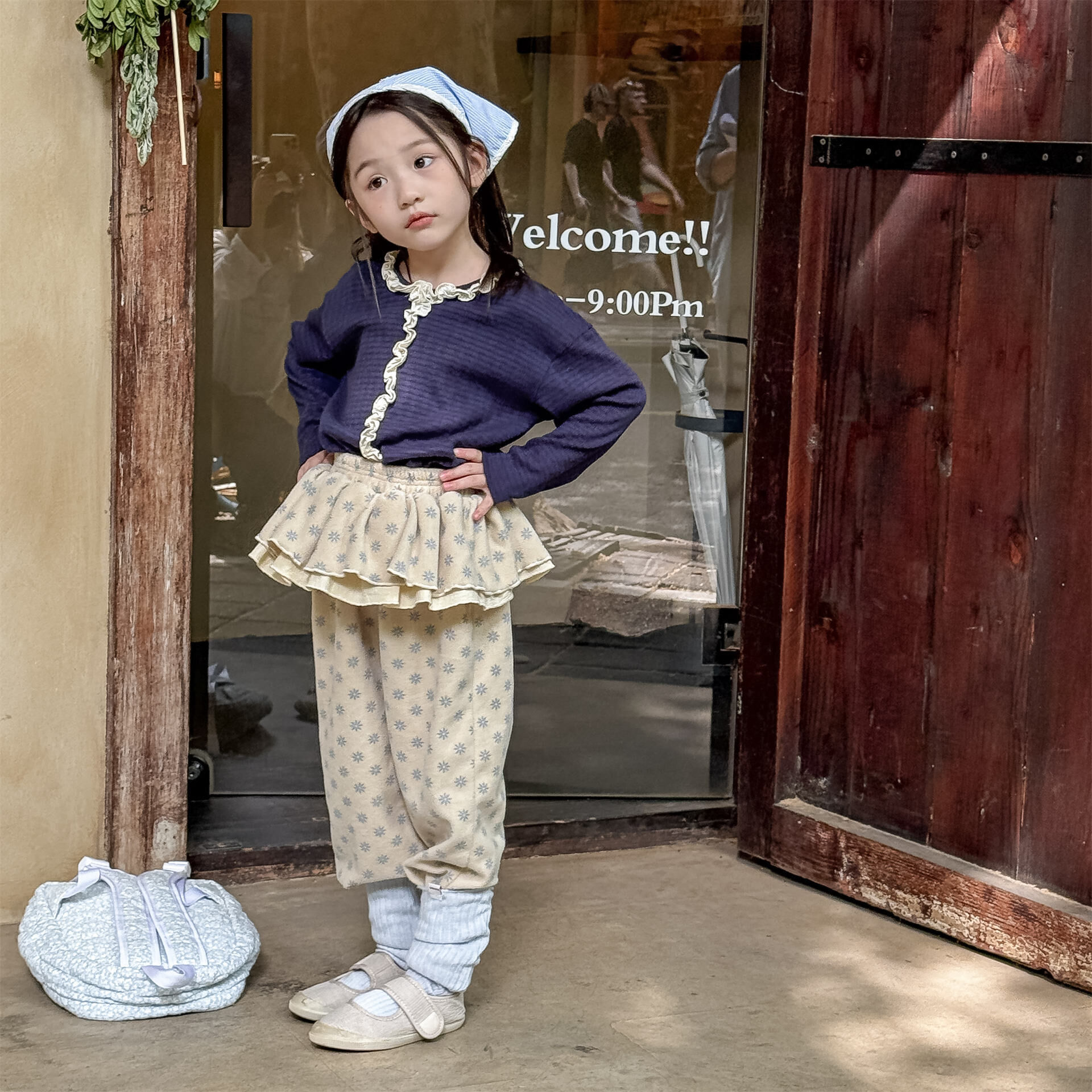 珊瑚絨蛋糕裙擺束口褲(80-130)