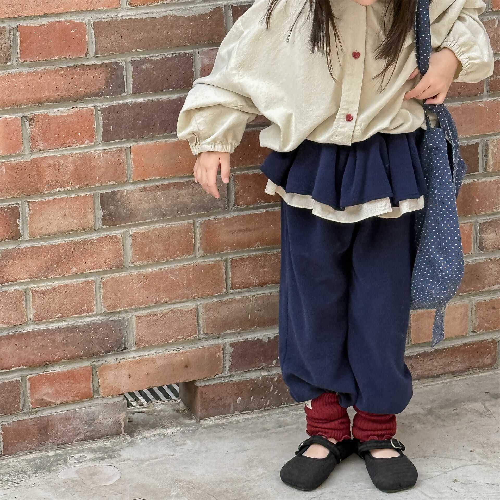 珊瑚絨蛋糕裙擺束口褲(80-130)