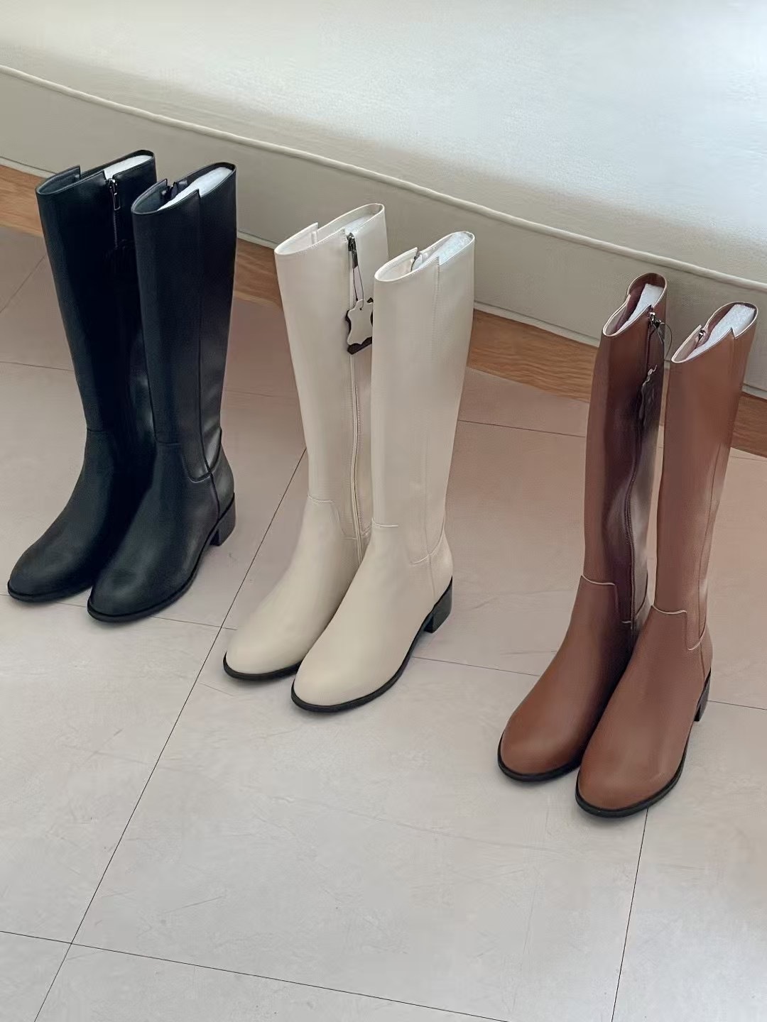 真皮牛皮Under-knee Boots （3cm踭高) *Special price*