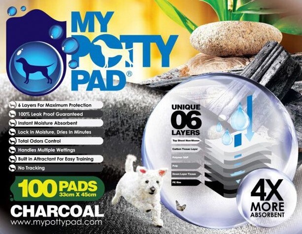 MY POTTY PAD 活性炭寵物尿墊 呎半 33x45cm (5片/100片)