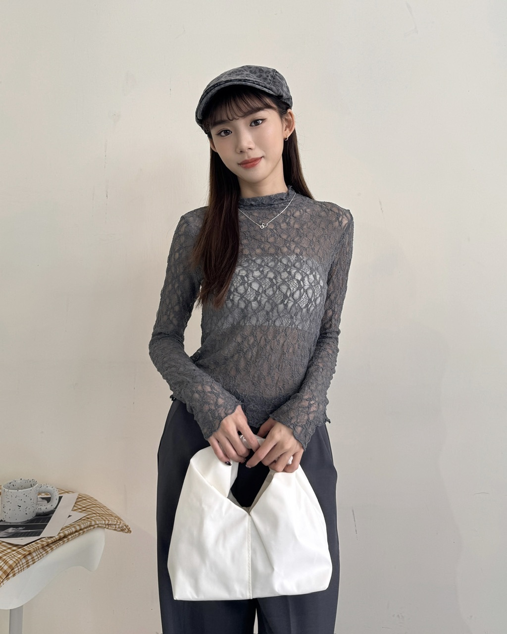 蕾絲荷葉領口內搭—5216